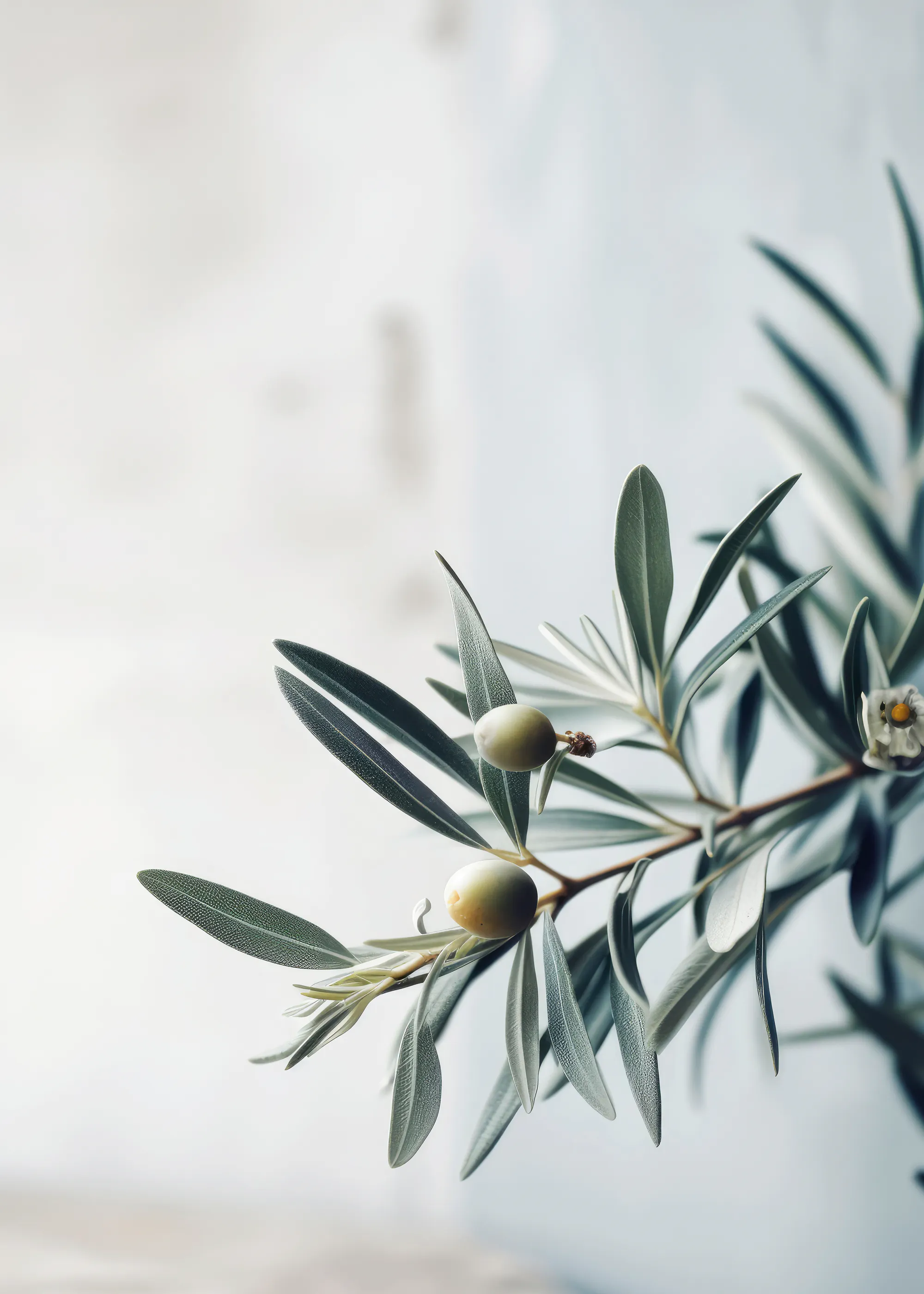Soft White Olive Branch Poster 0