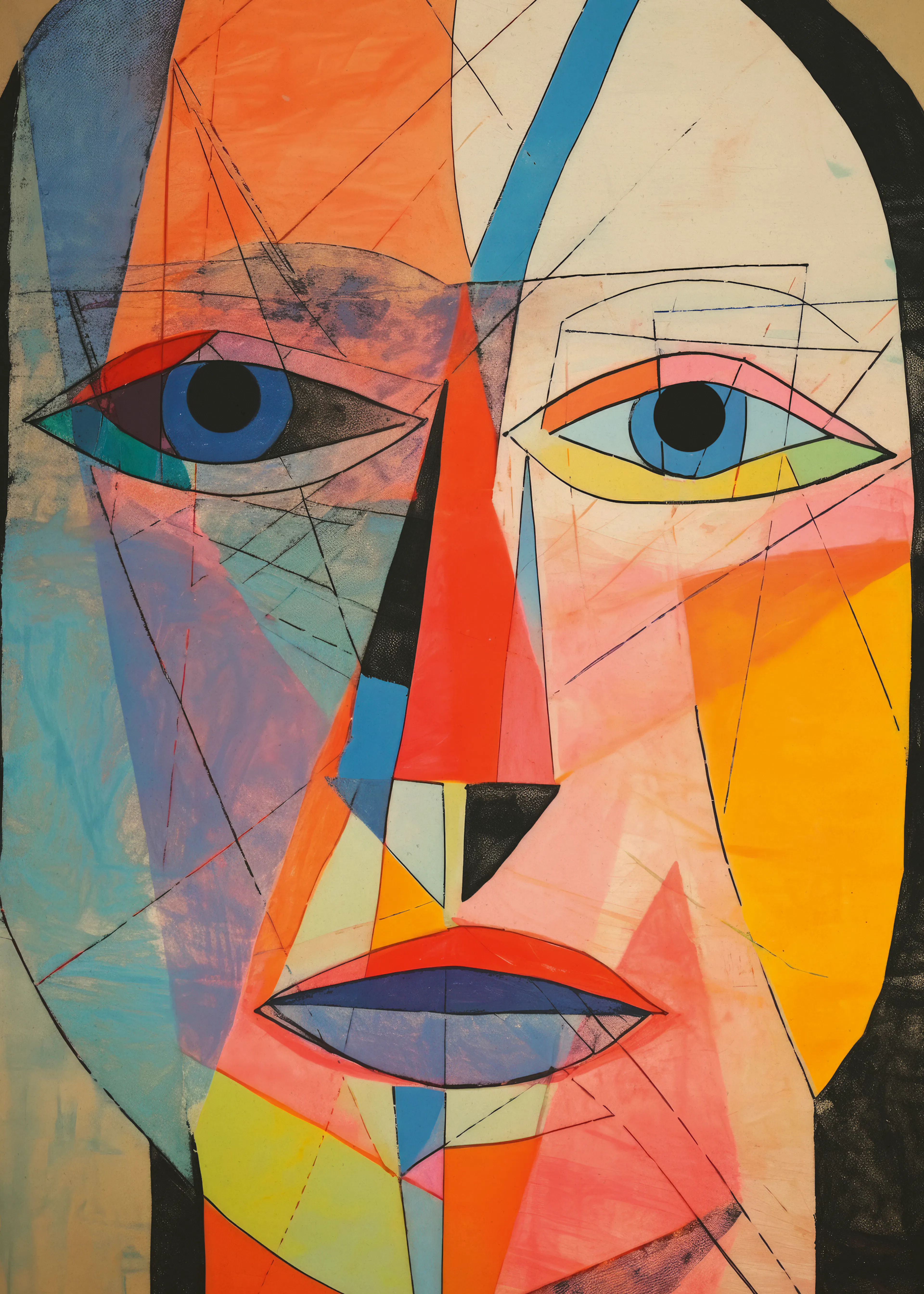 Teal Abstract Face Poster 0