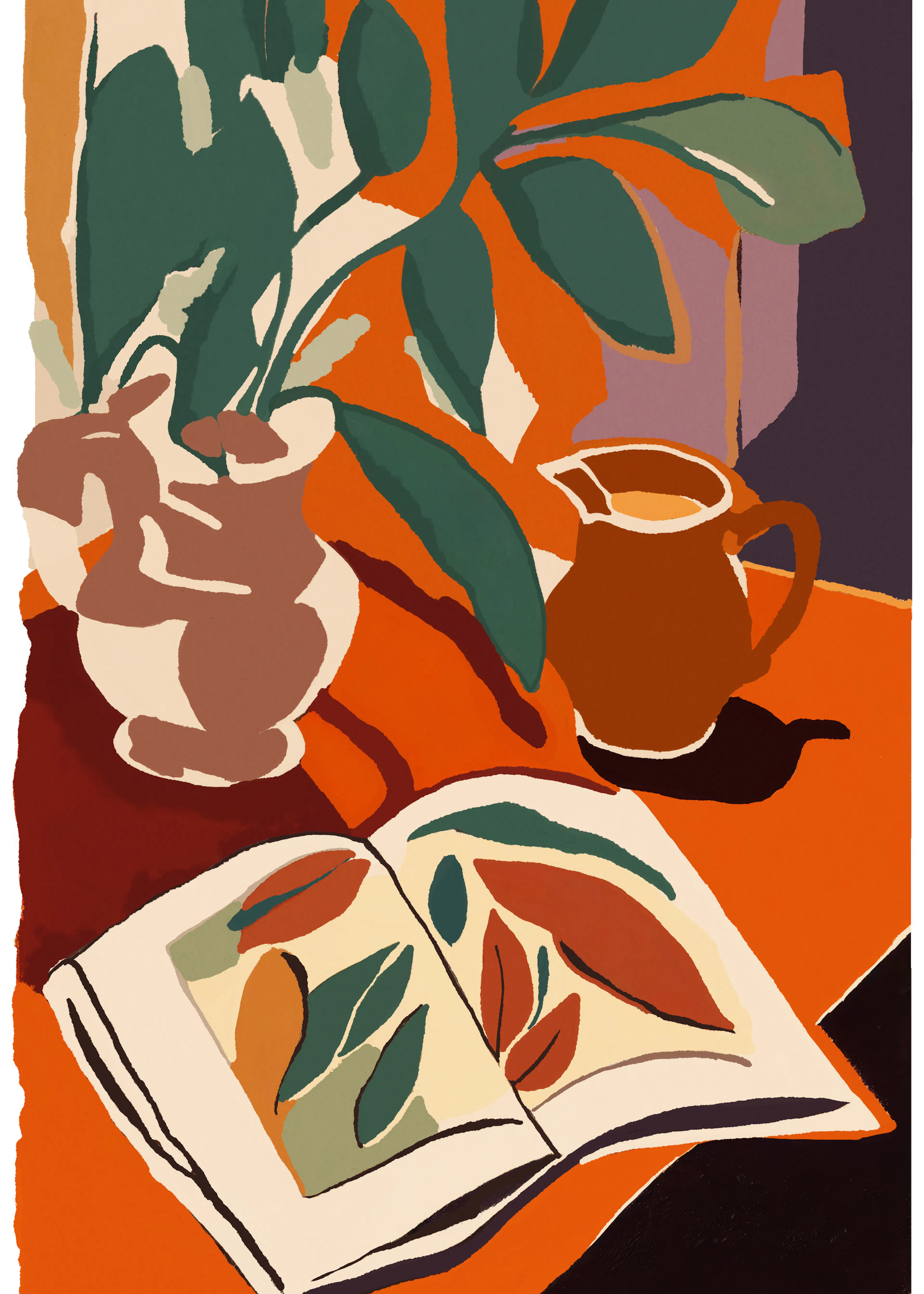 Lectura Acogedora Naranja Póster 0