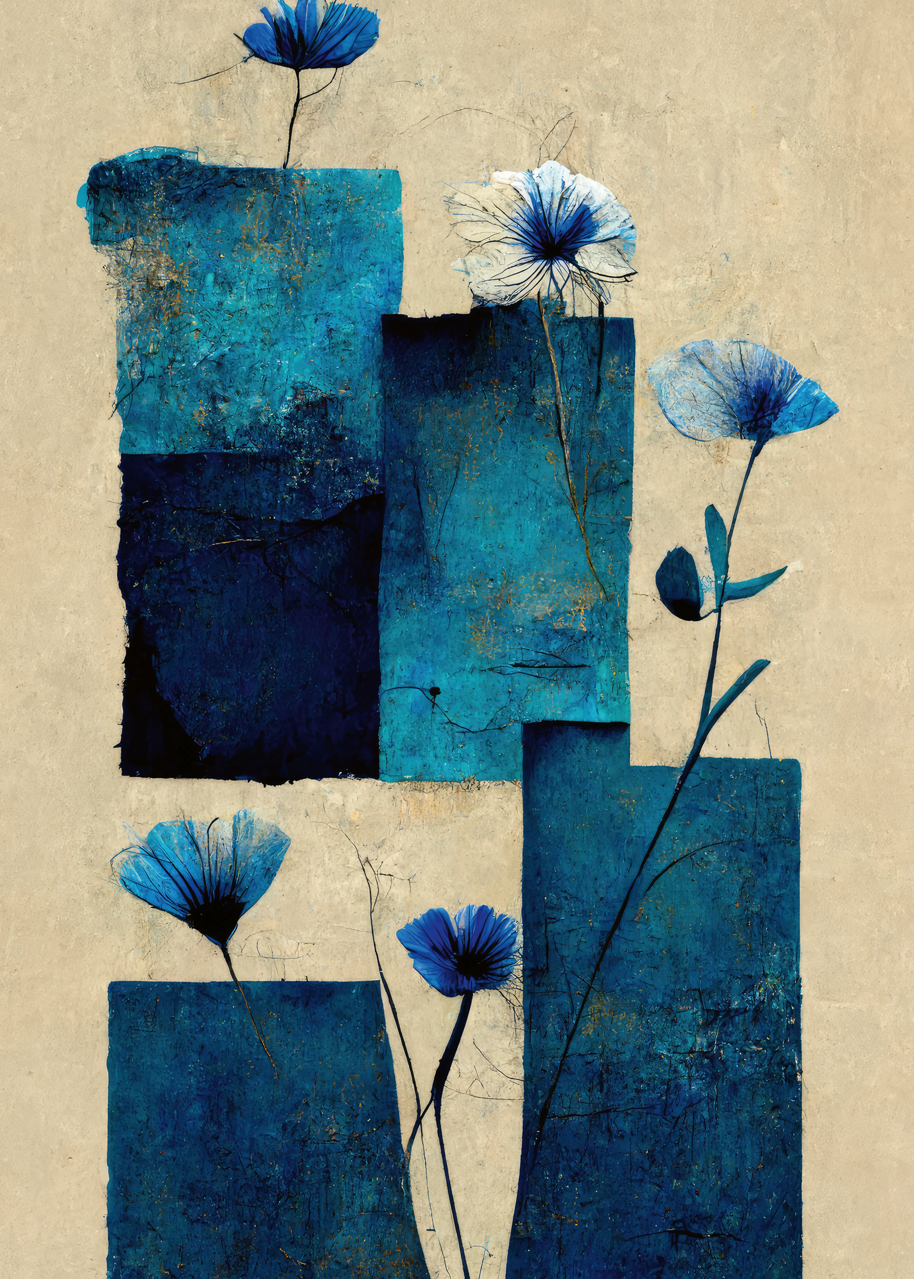 Serenidad Azul Turquesa Póster 0