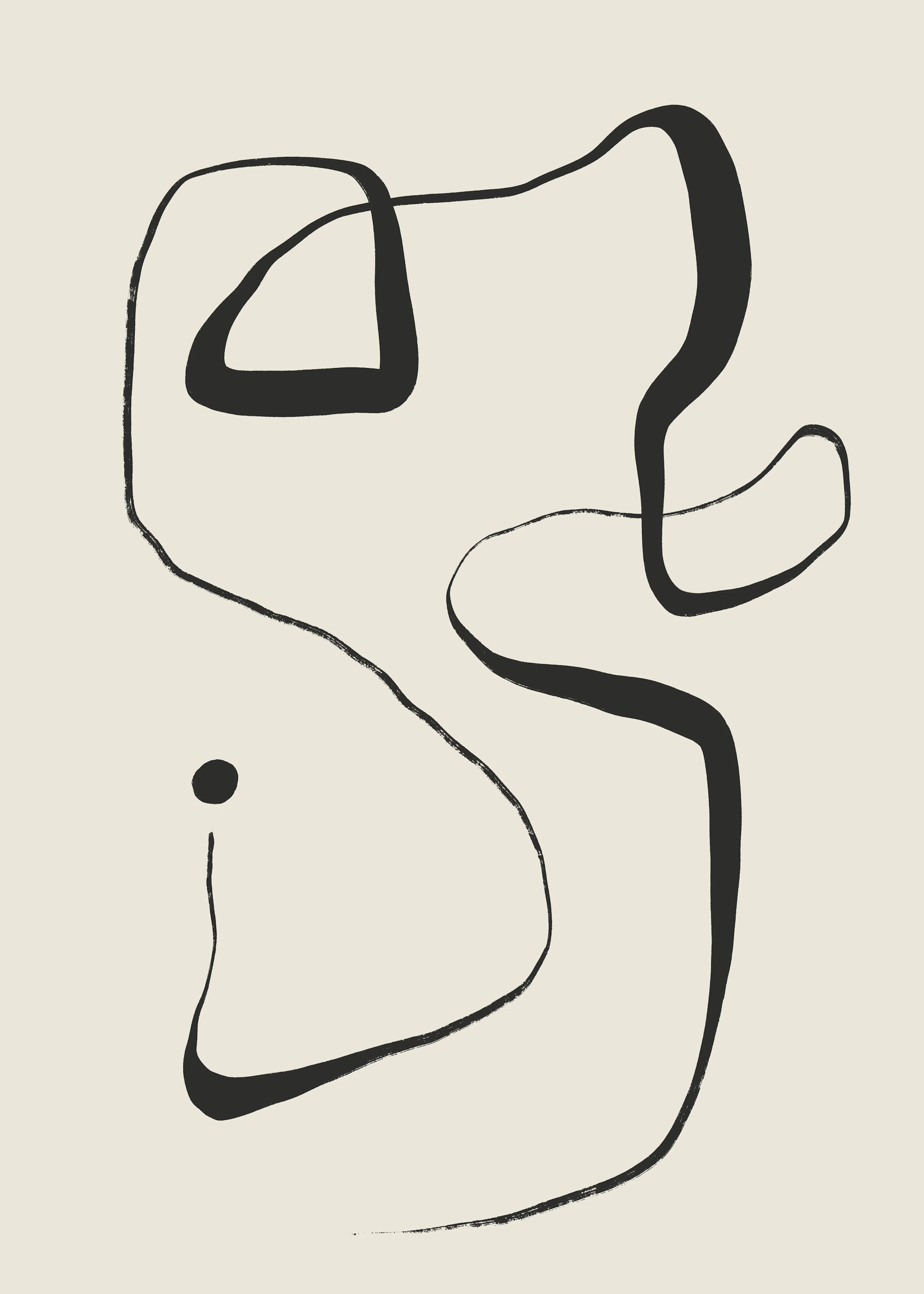 Flujo Abstracto Crema Póster 0