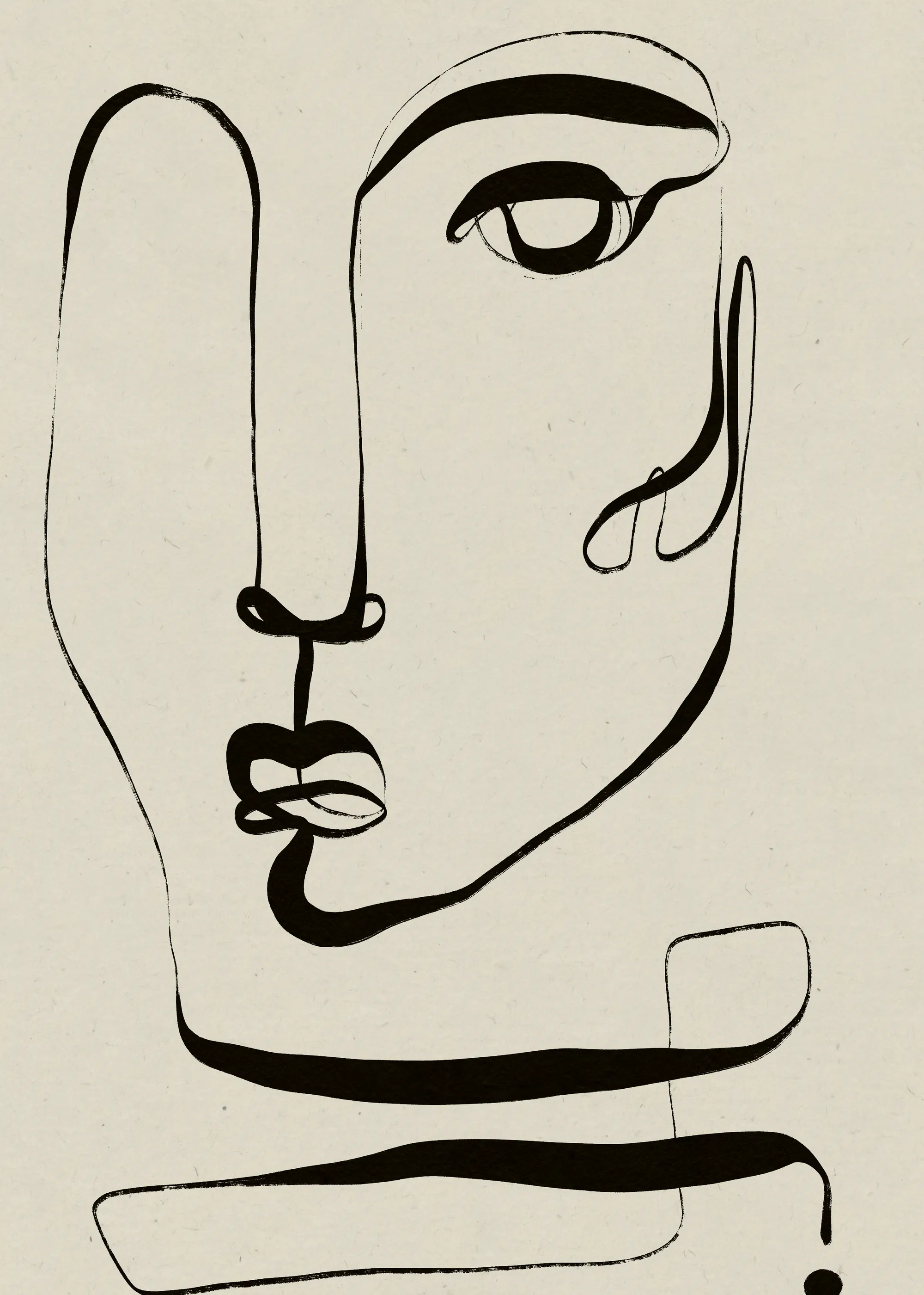 Charcoal Abstract Face Poster 0