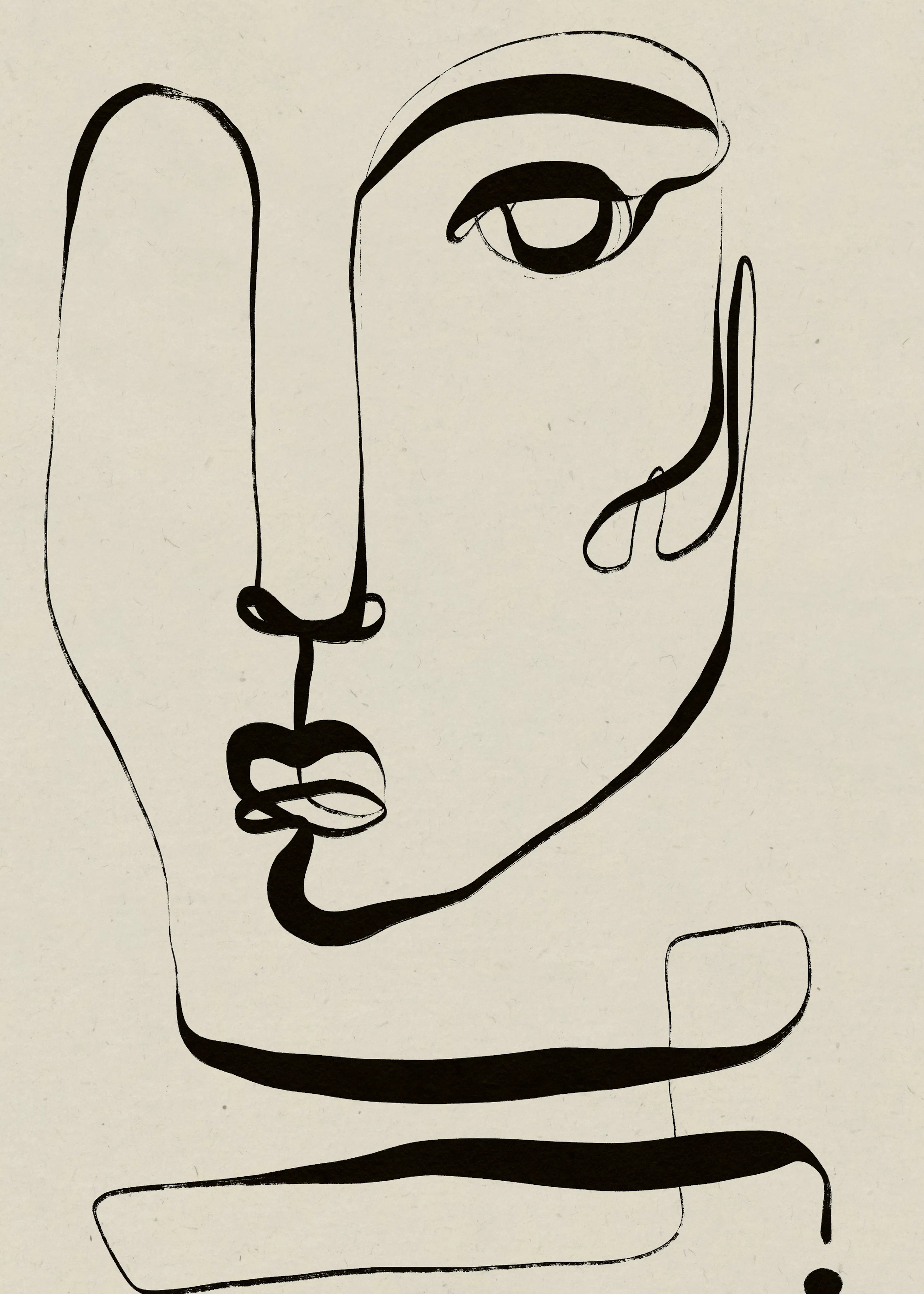 Rostro Abstracto en Carbón Póster 0