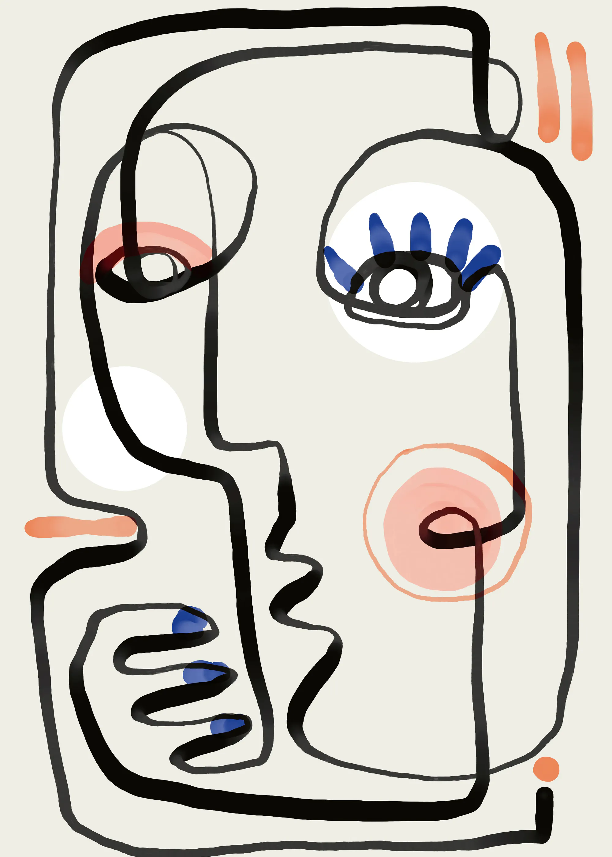 Ebony Abstract Face Poster 0