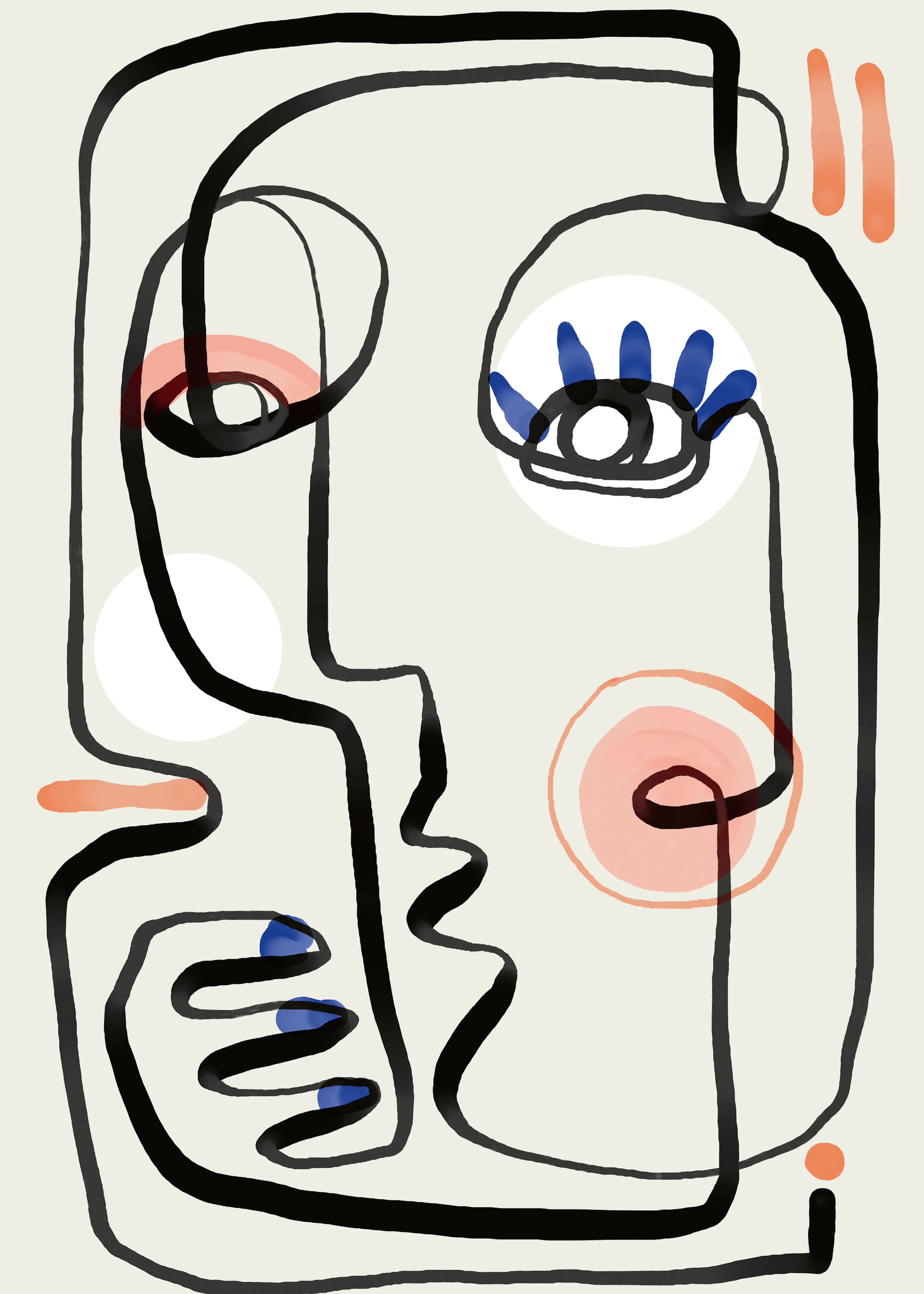 Ebony Abstract Face Poster 0