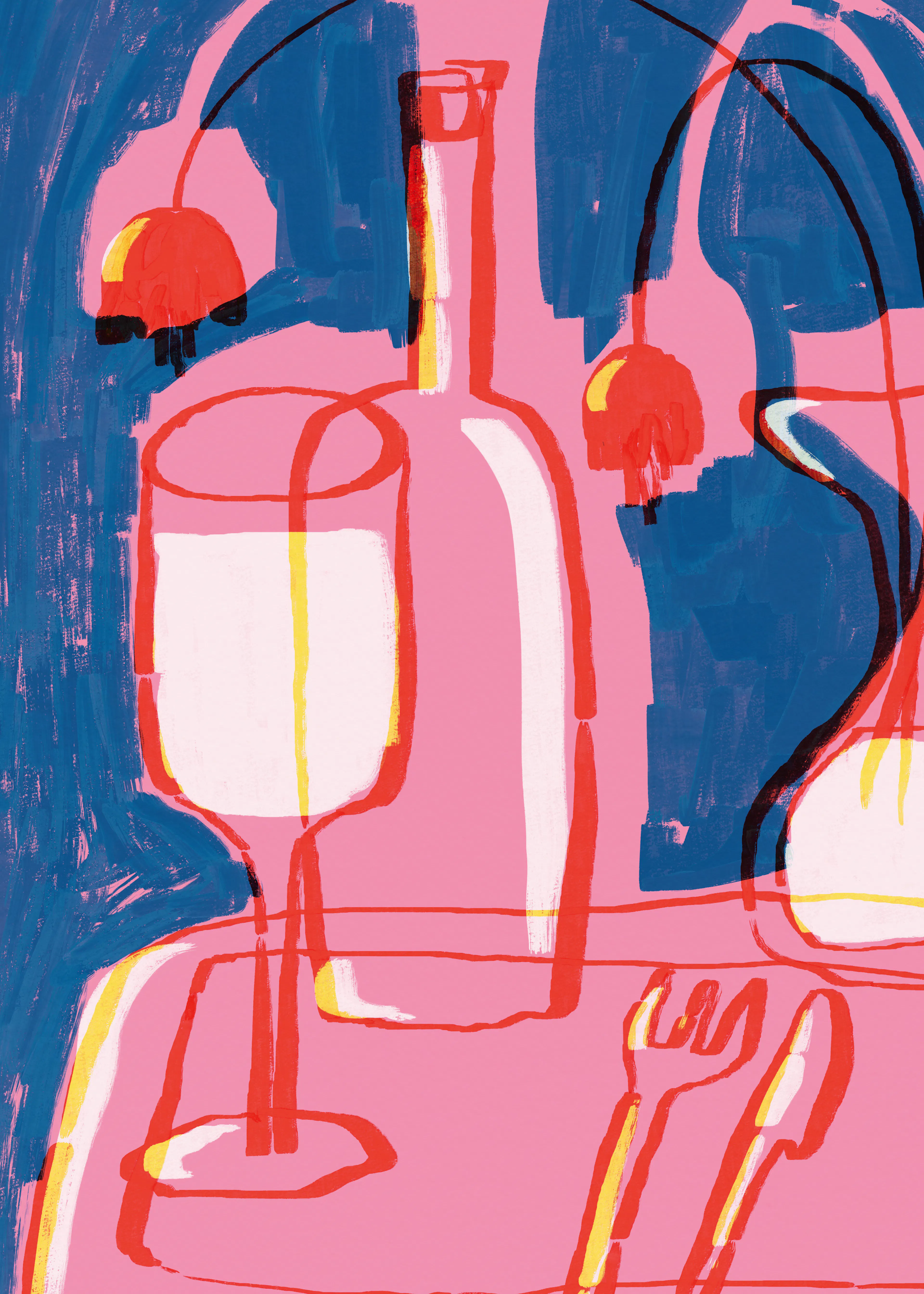 Abstract Wine Still Life Poster 0