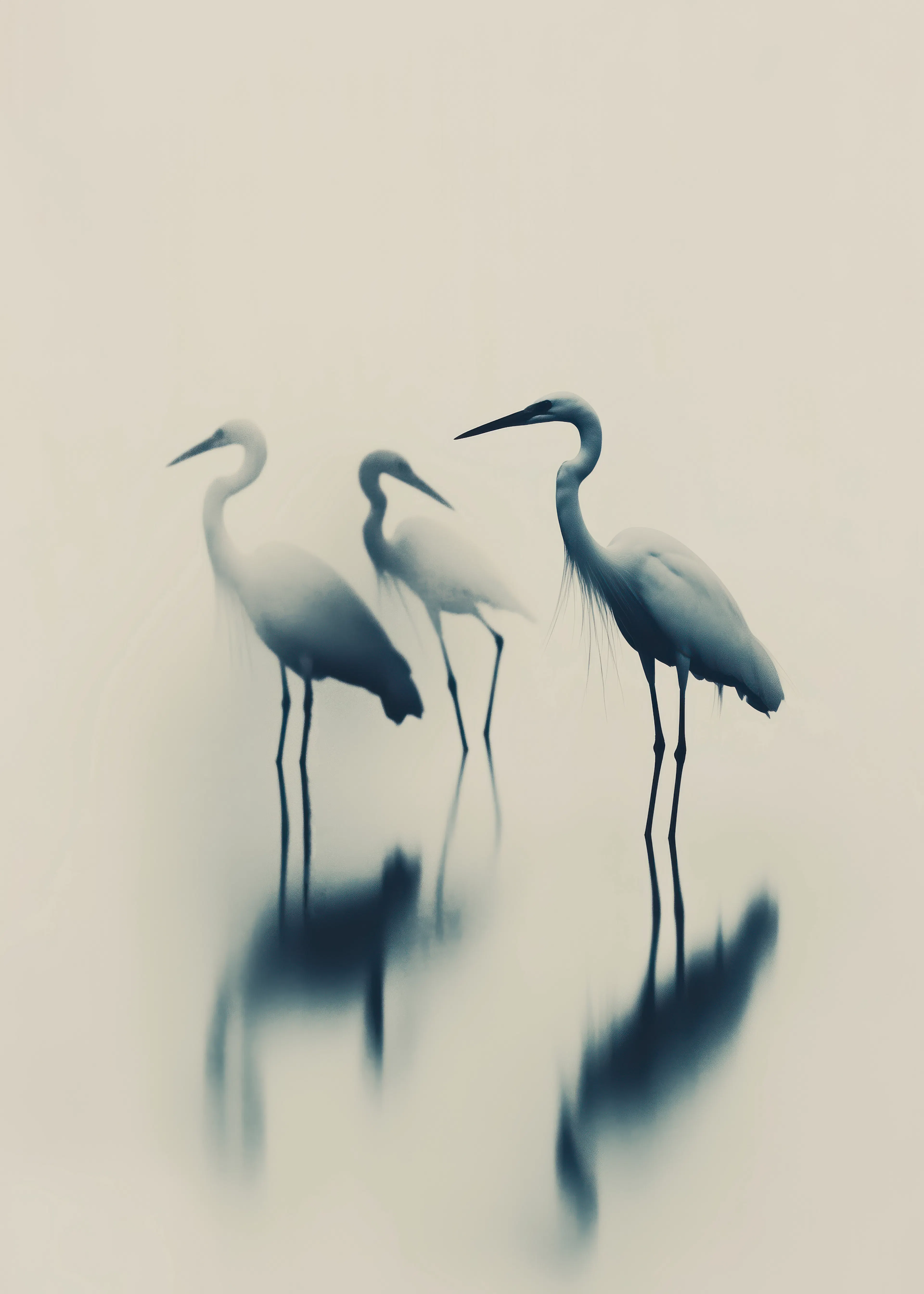 Garzas Elegantes Azules Póster 0