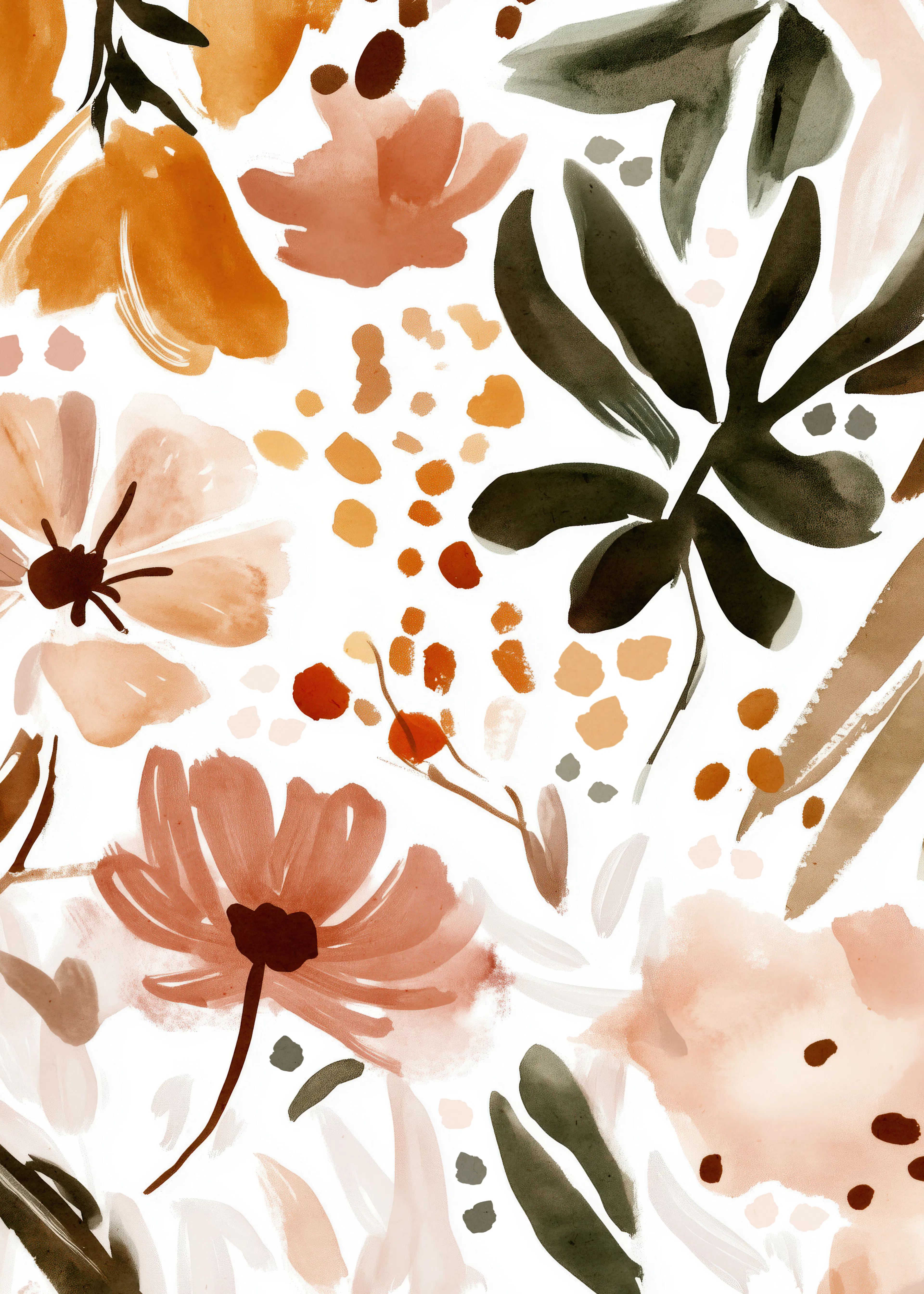 Burnt Orange Autumn Blooms Poster 0