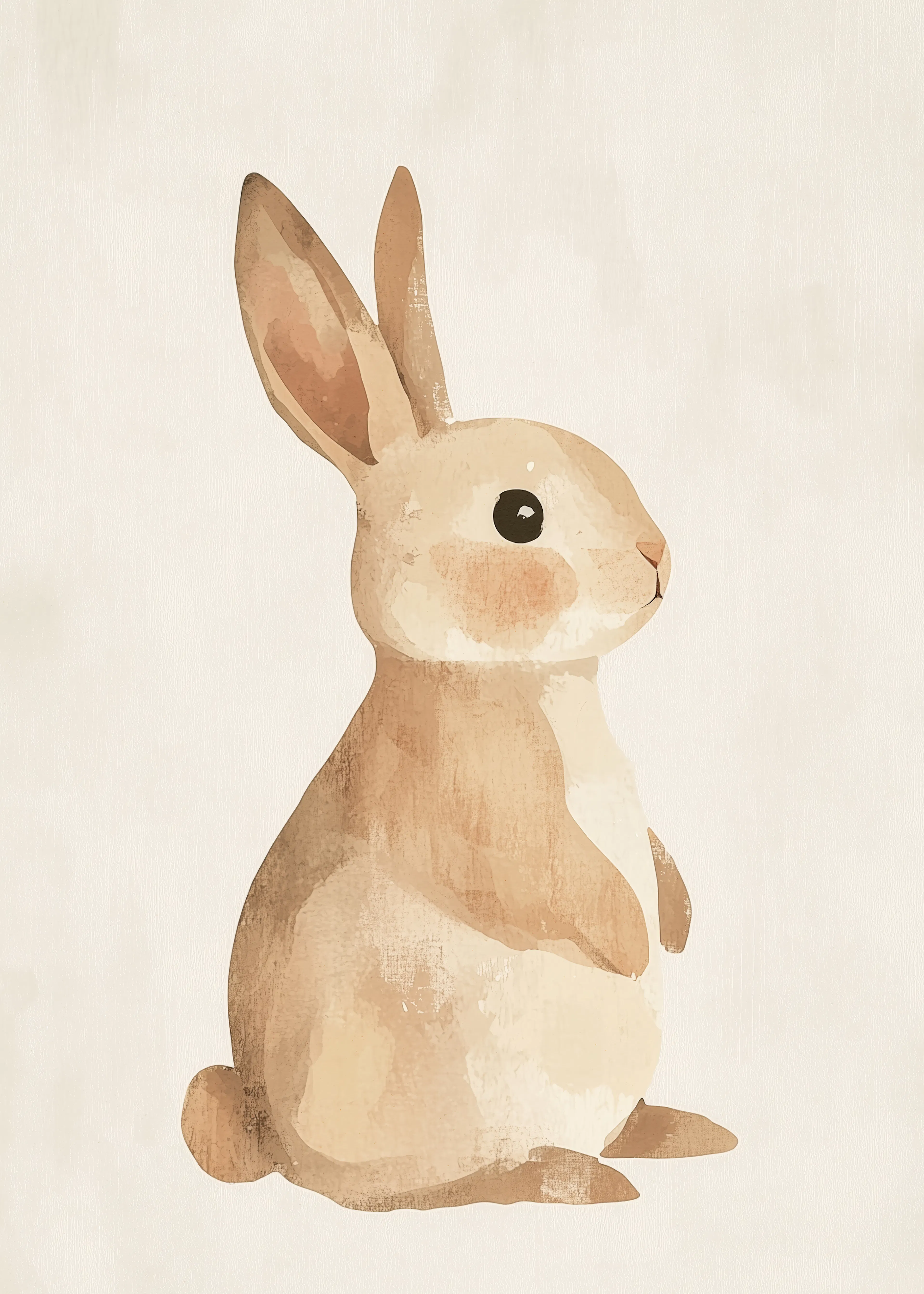 Beige Gentle Bunny Poster 0