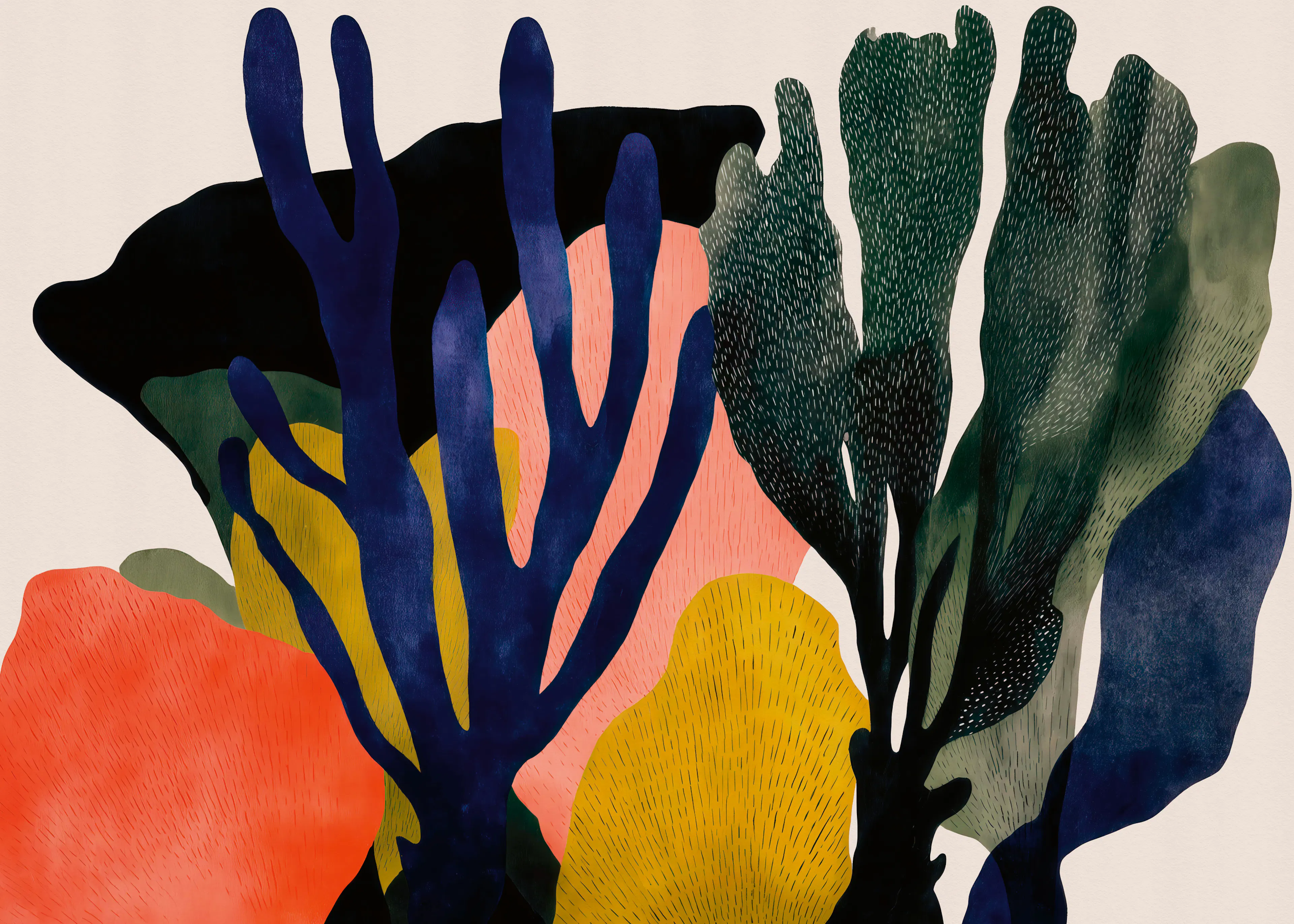 Navy Abstract Nature Poster 0