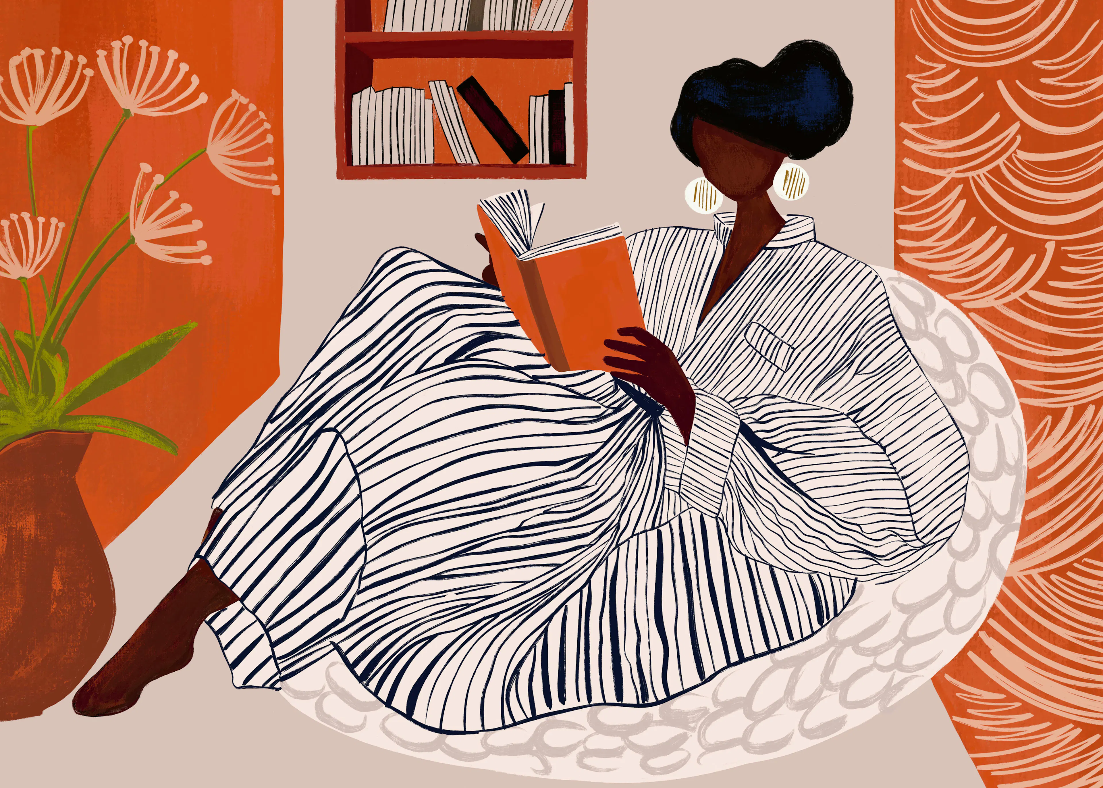 Orange Serene Reading Poster 0