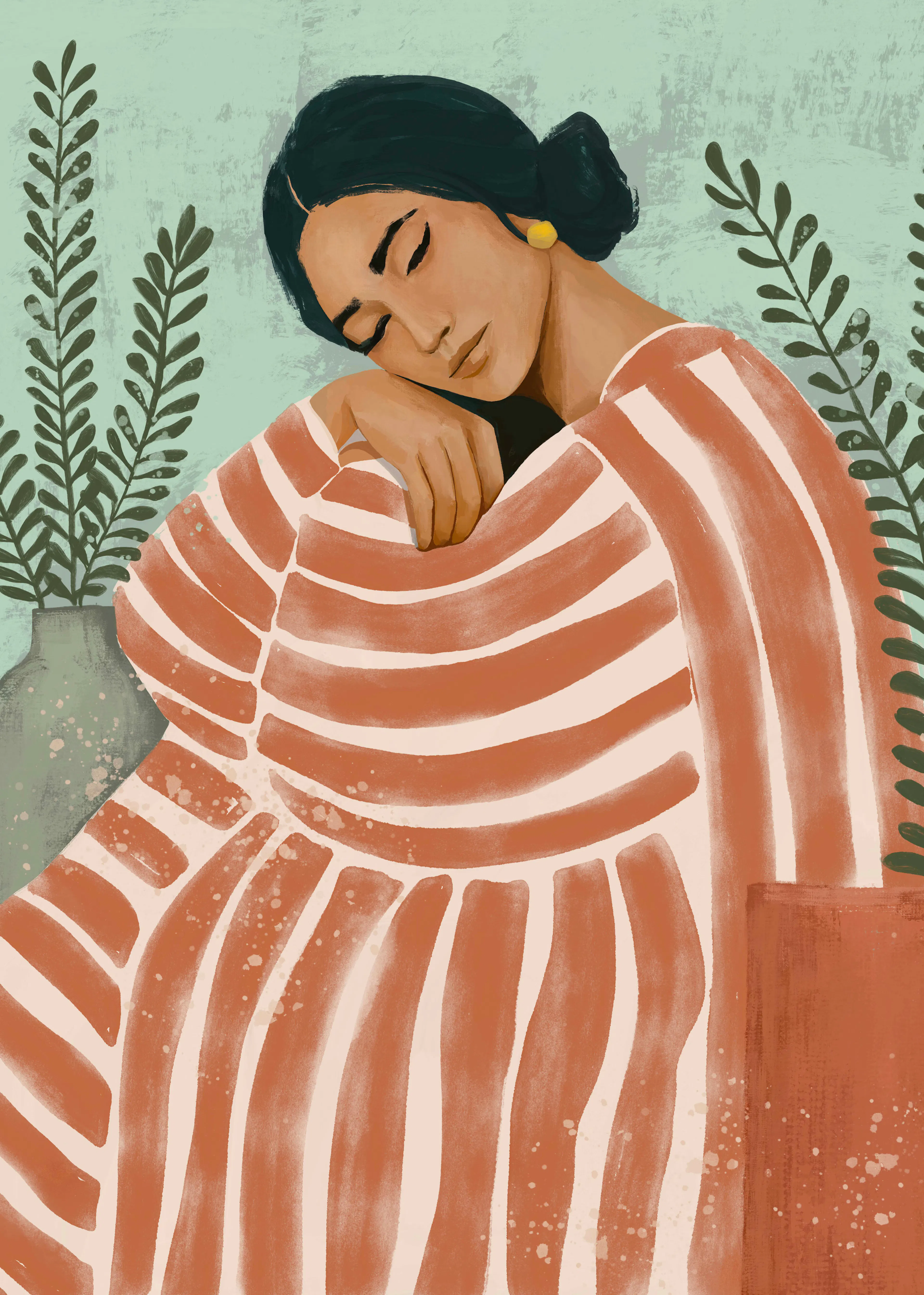 Terracotta Serene Embrace Poster 0