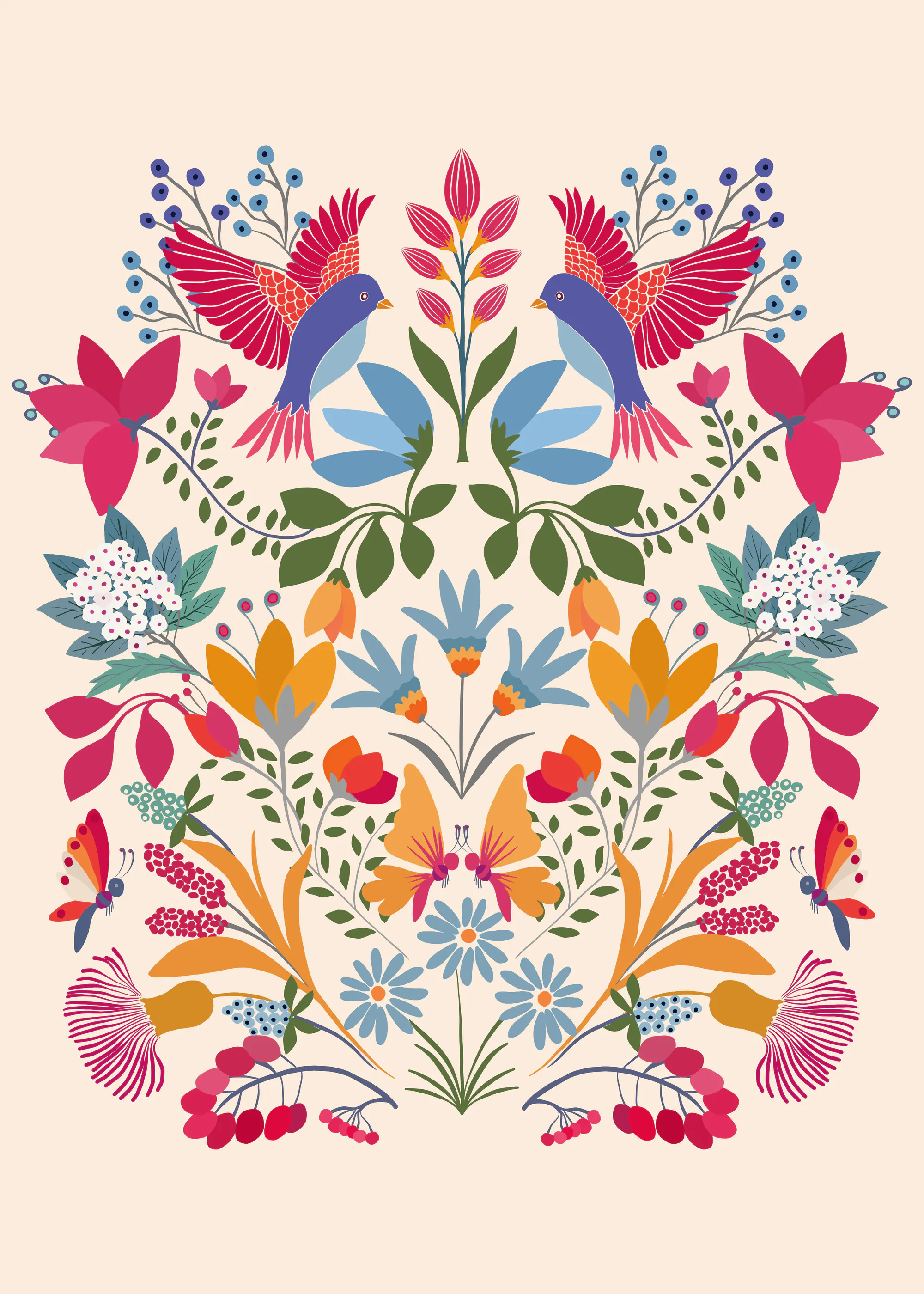Pink Vibrant Garden Poster 0