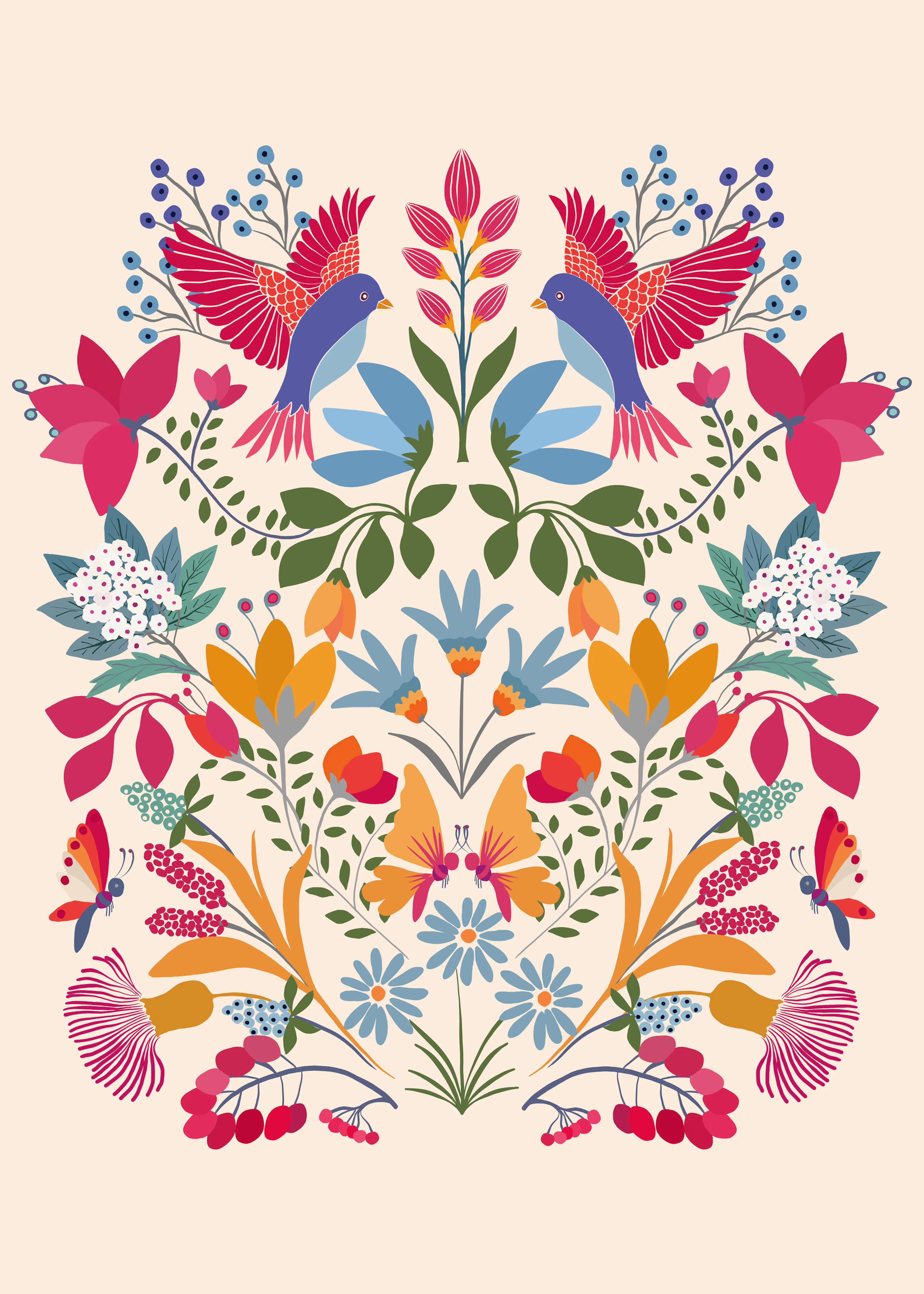 Pink Vibrant Garden Poster 0