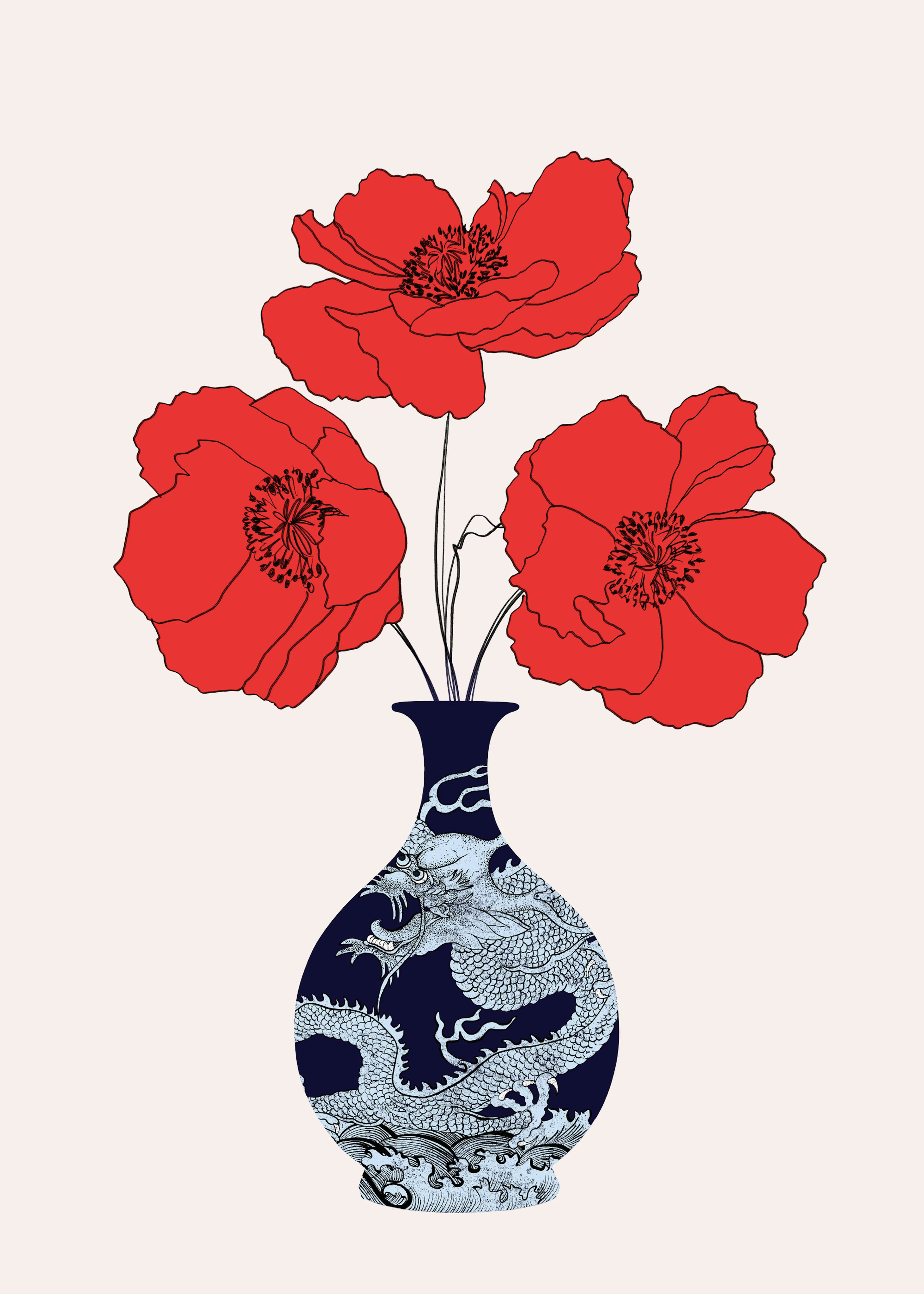 Red Poppy Elegance Poster 0