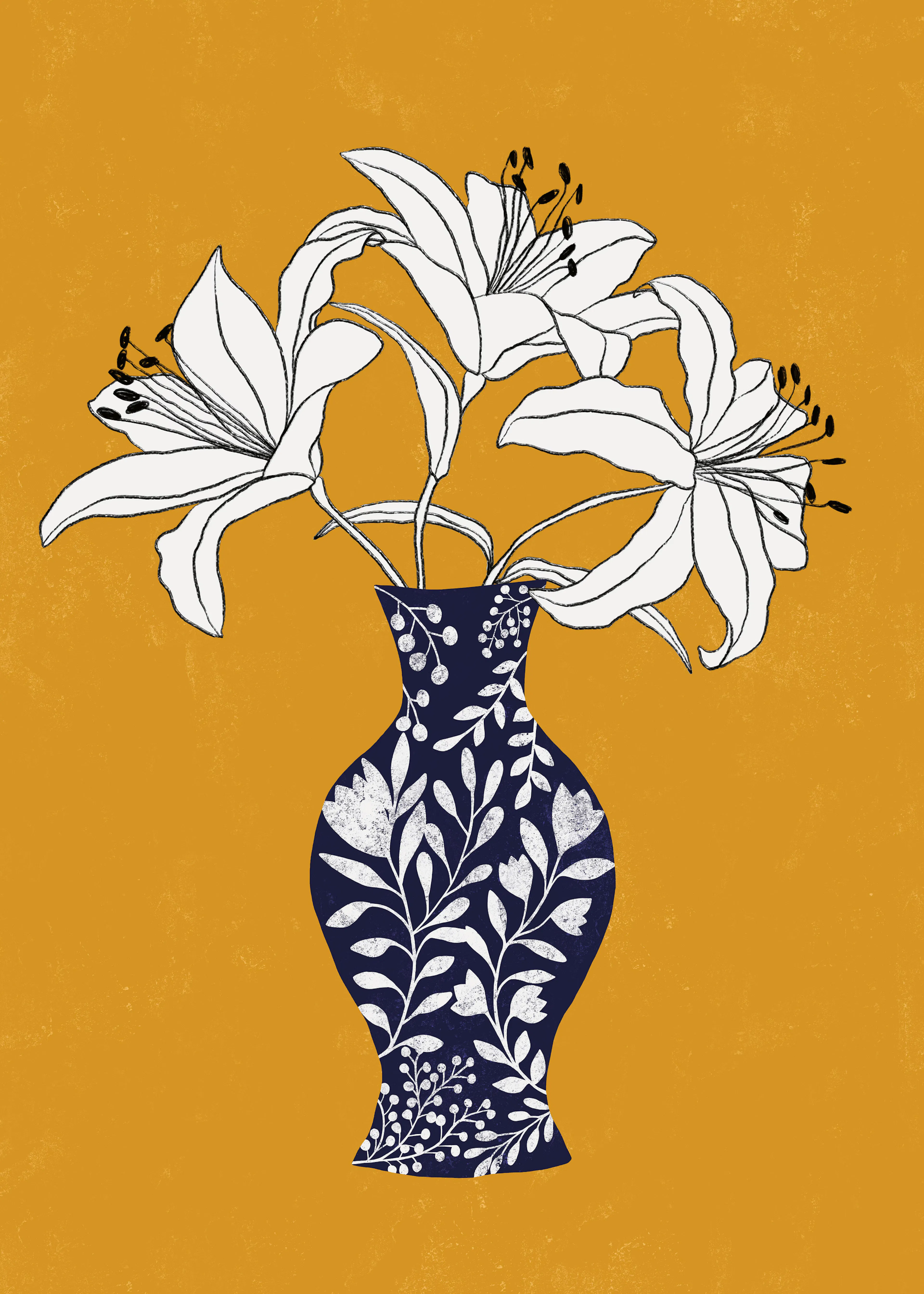 Floración Azul Elegante Póster 0