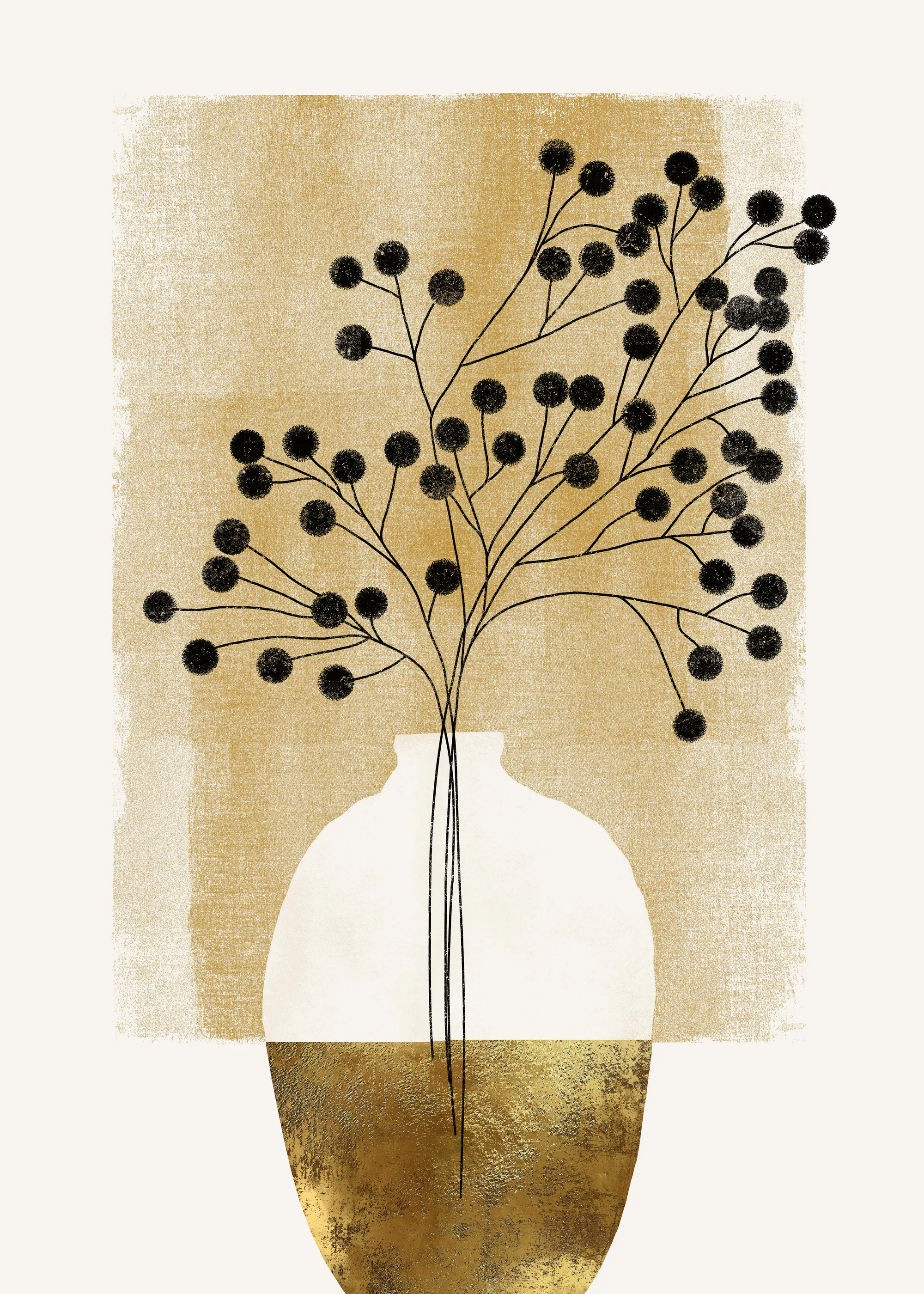 Beige Minimalistische Plant Poster 0