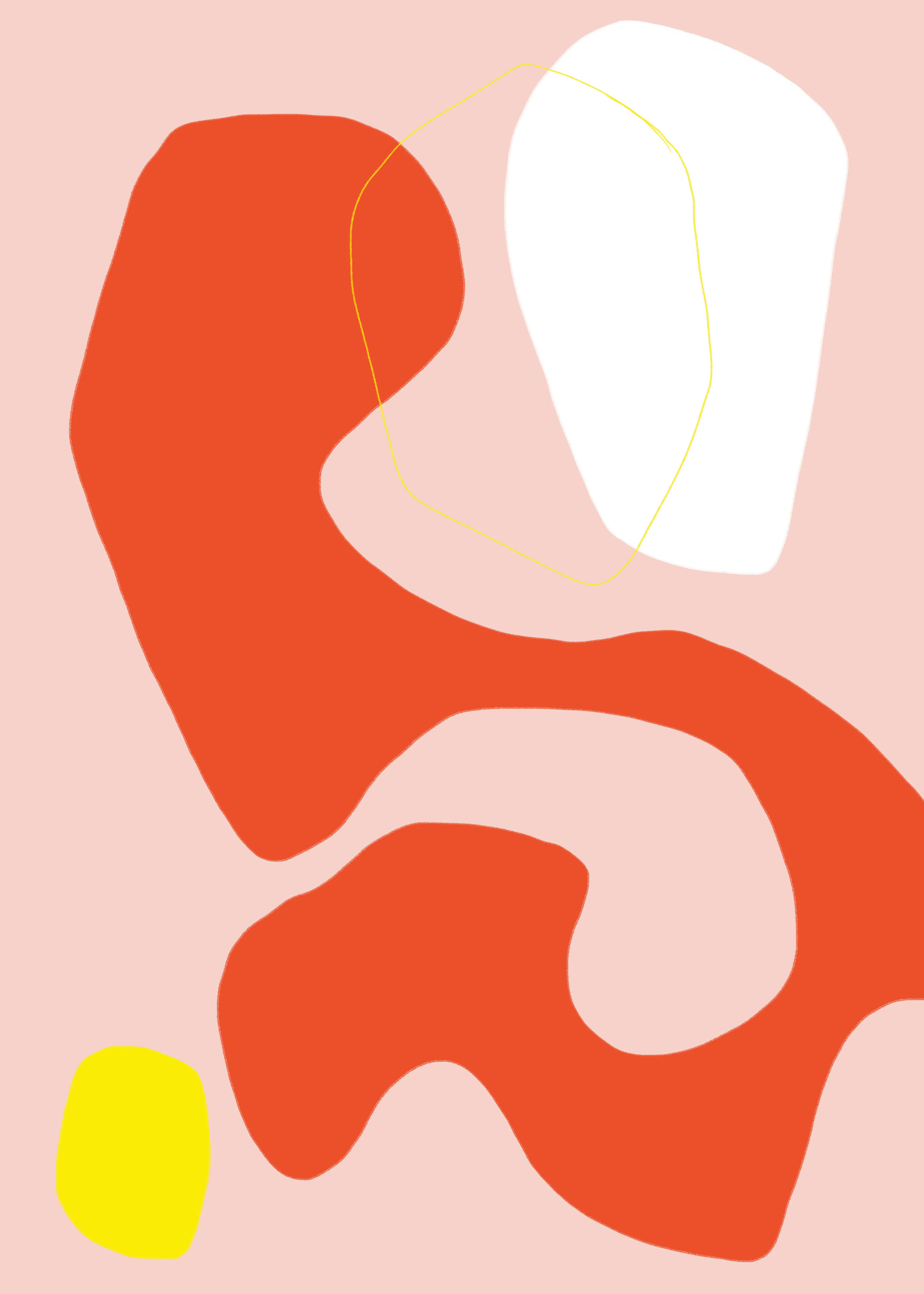 Red Abstract Shapes Poster 0
