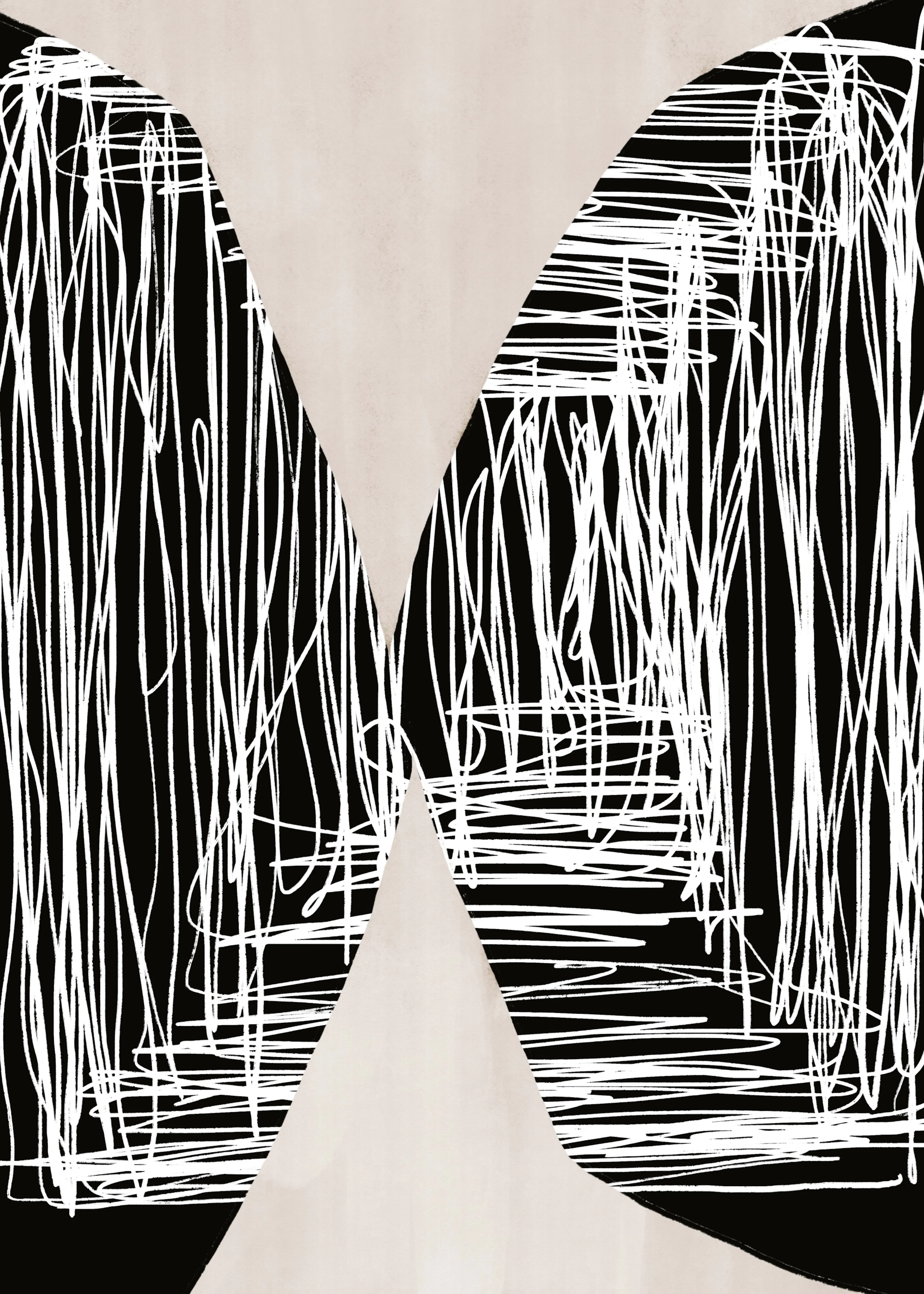 Black Abstract Curves Poster 0