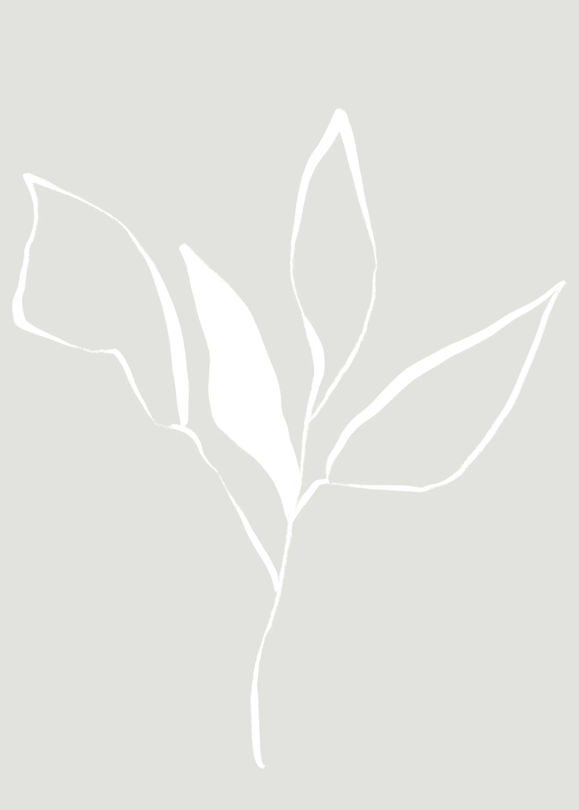 Hoja Minimalista Gris Póster 0