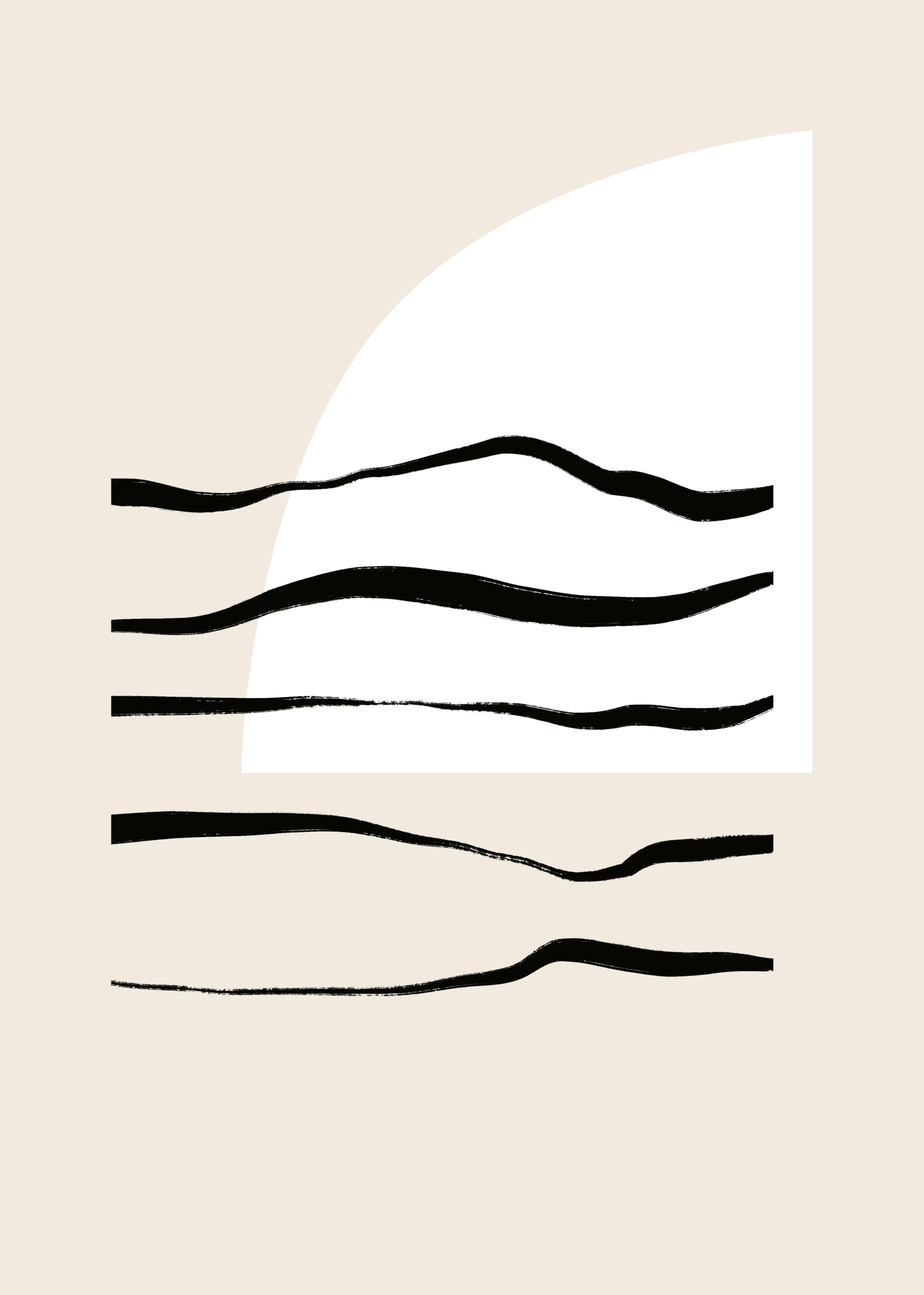 Olas Minimalistas Póster 0