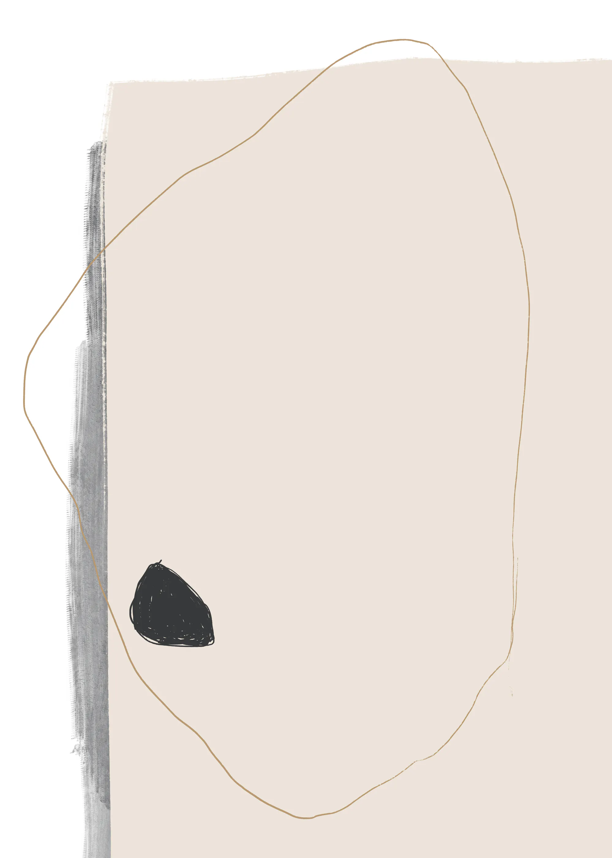 Beige Minimalistische Vormen Poster 0