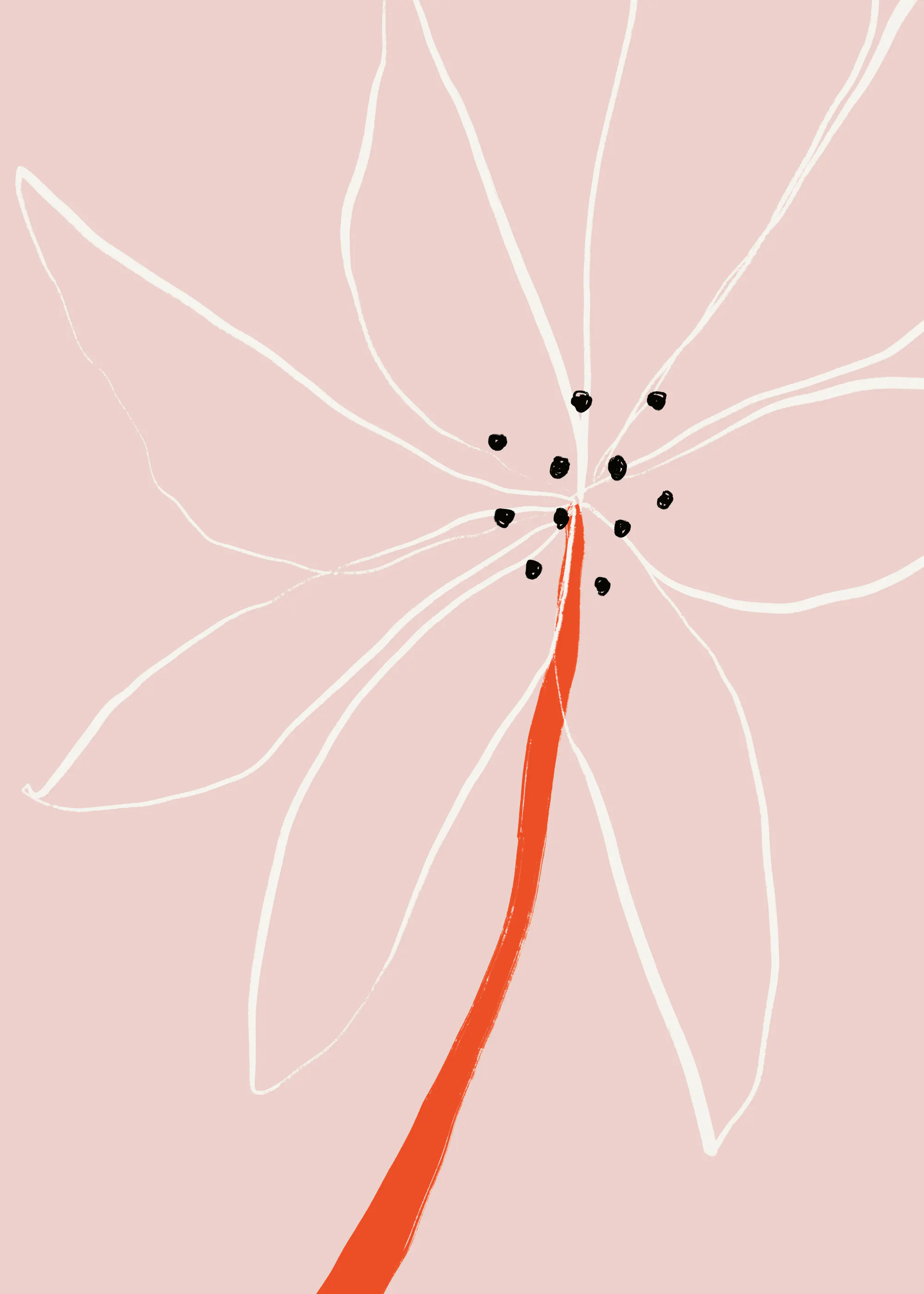 Peach Minimalist Flower Poster 0