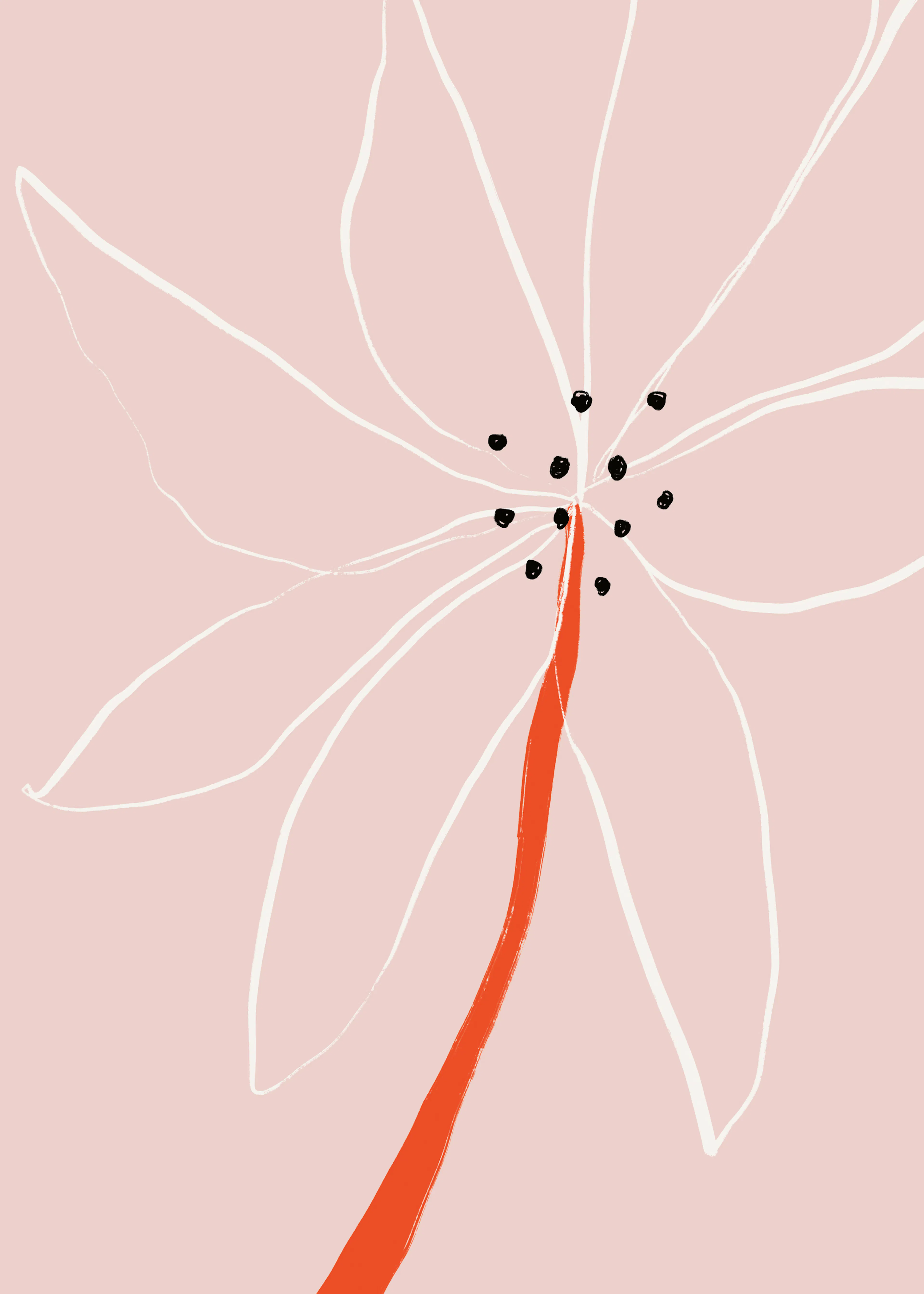 Peach Minimalist Flower Poster 0
