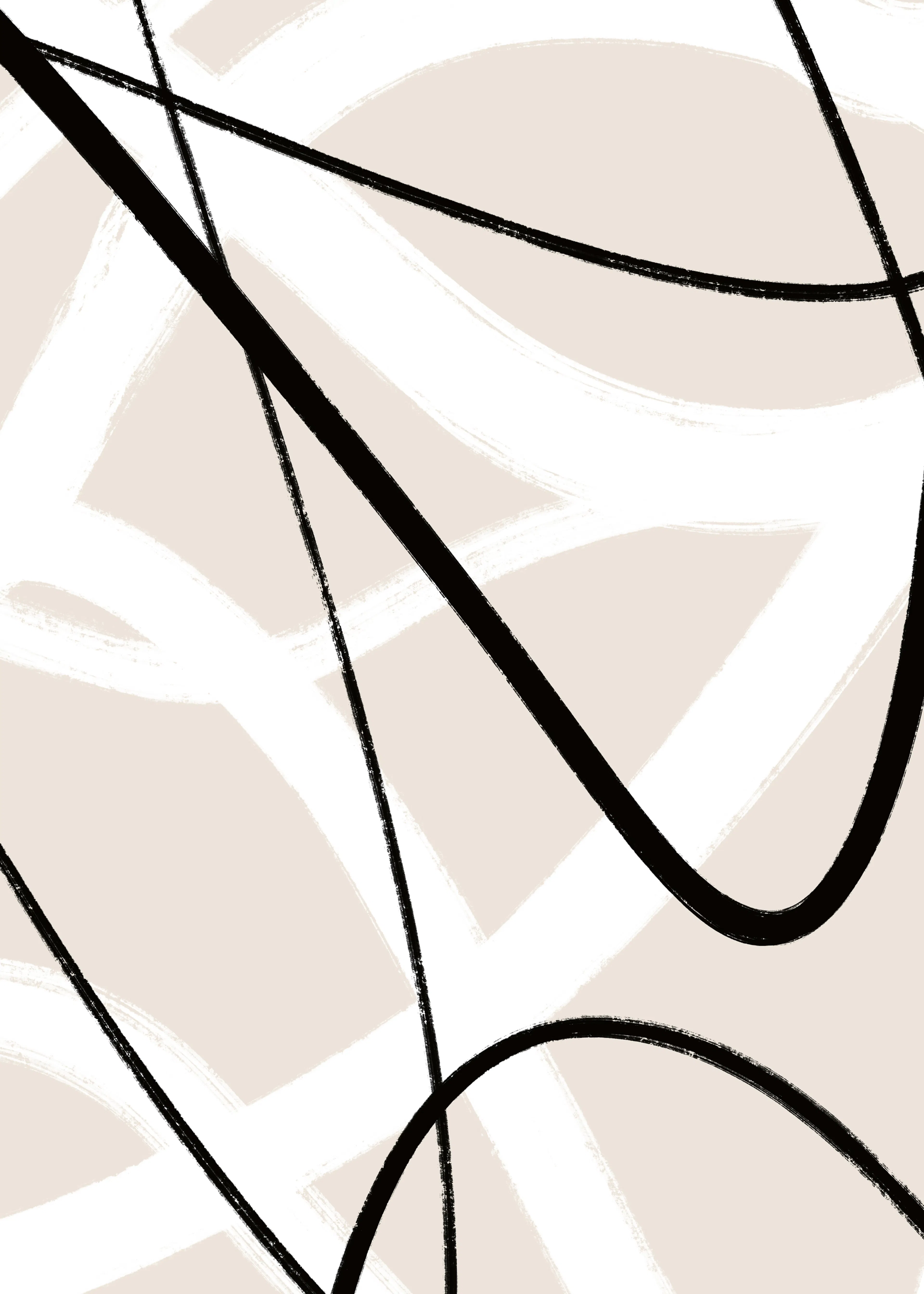 Beige Abstract Lines Poster 0