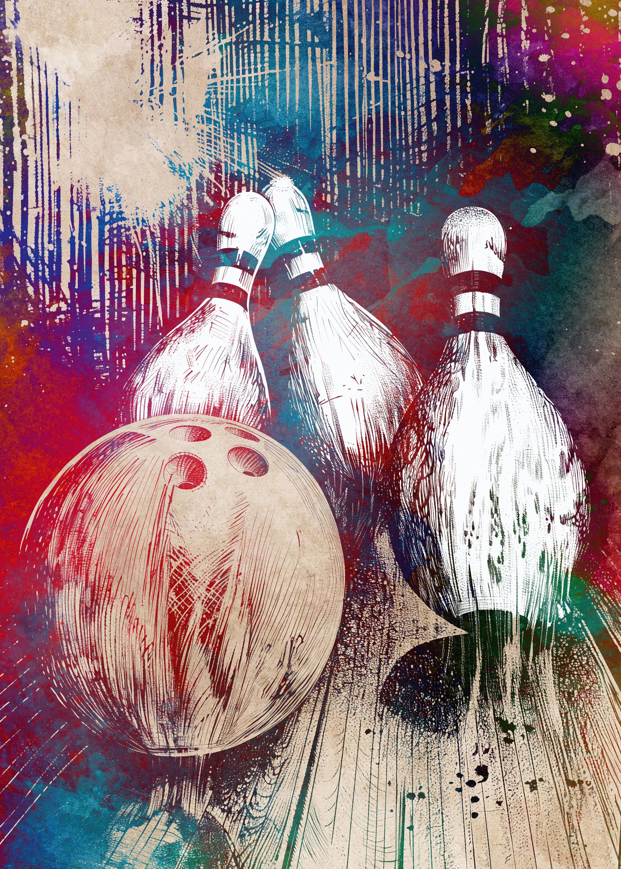 Colorful Bowling Poster 0