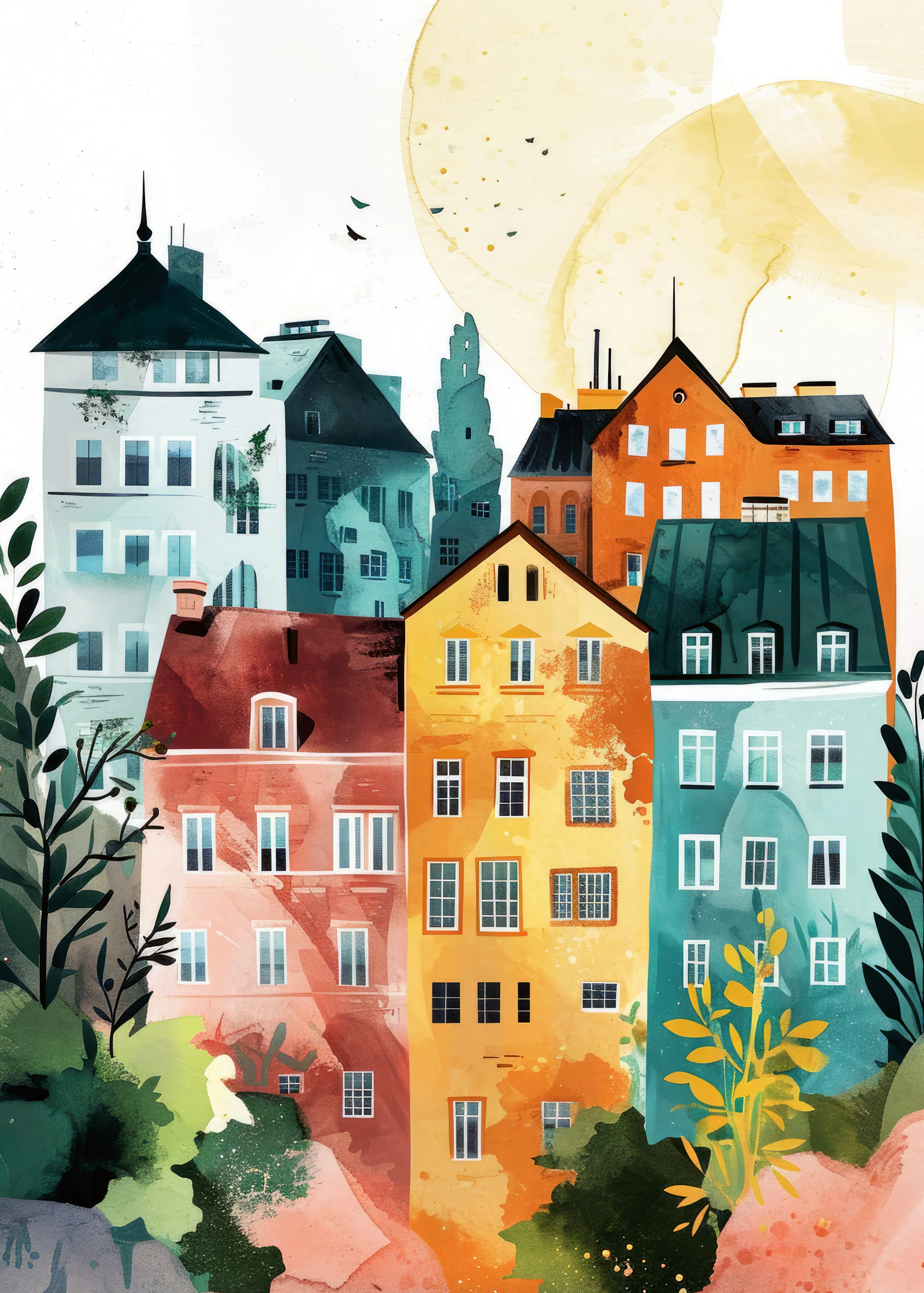 Colorful Town Poster 0