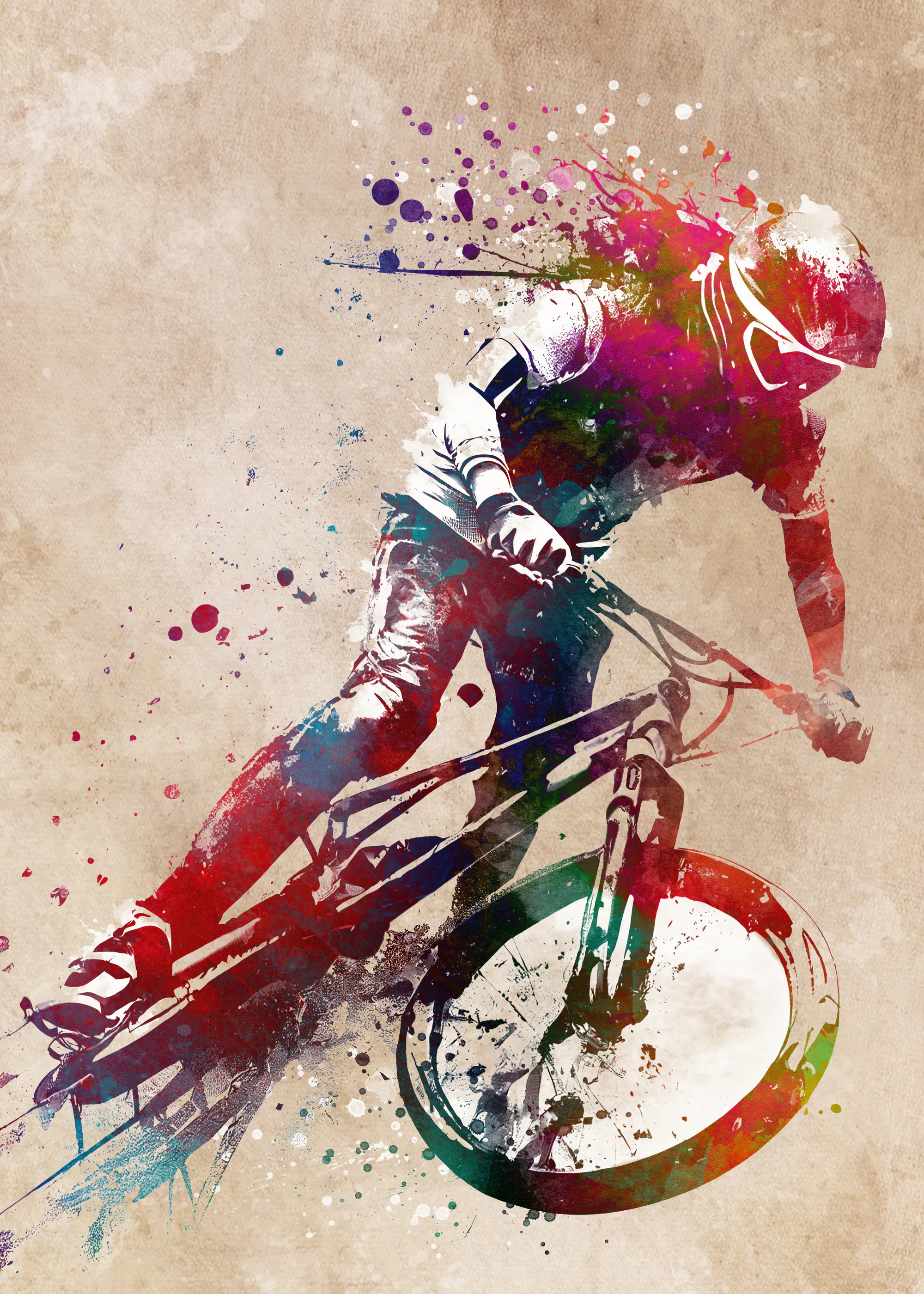 Splash di Colore Ciclista Poster 0