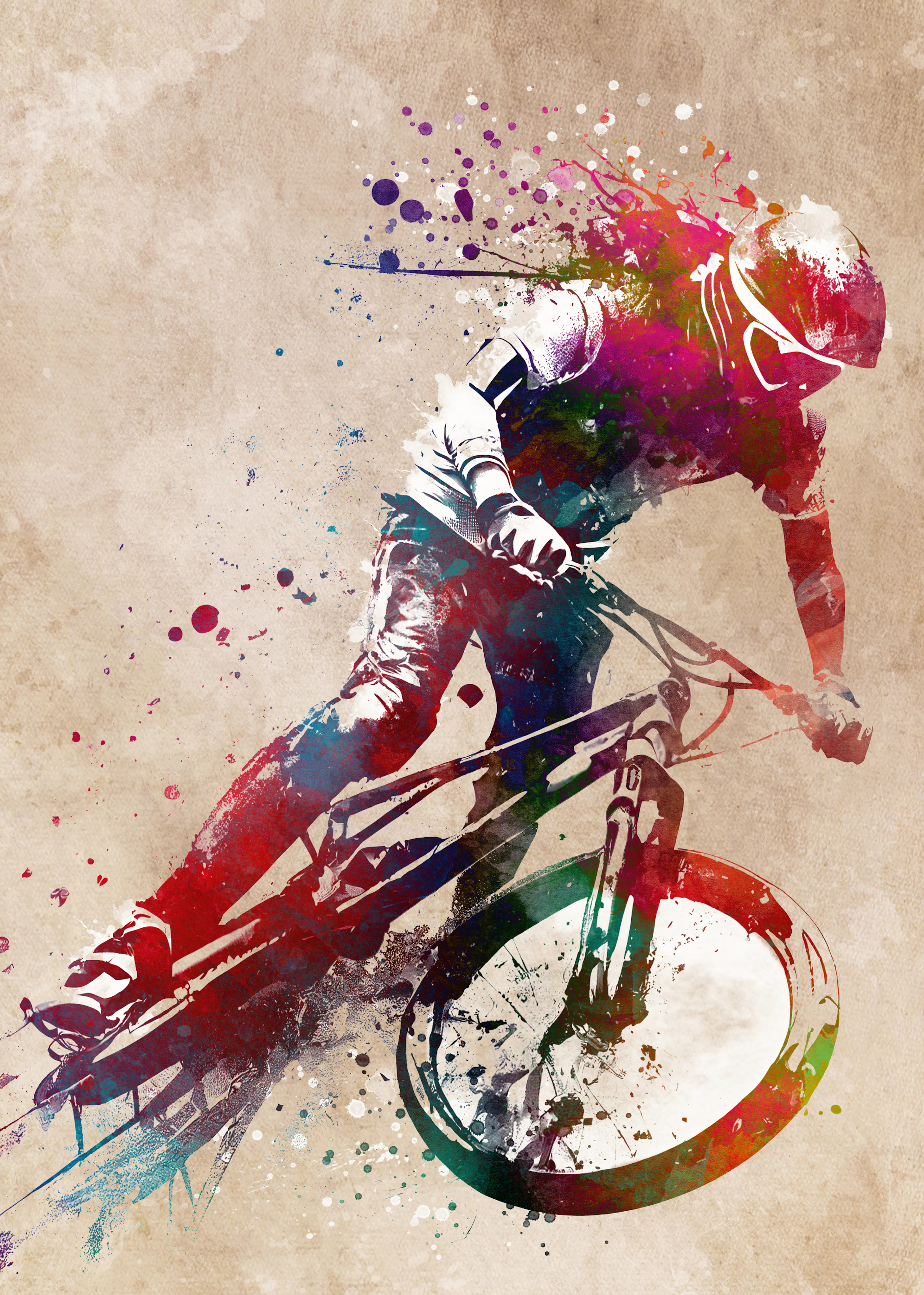 Color Splash Cyclist Poster 0