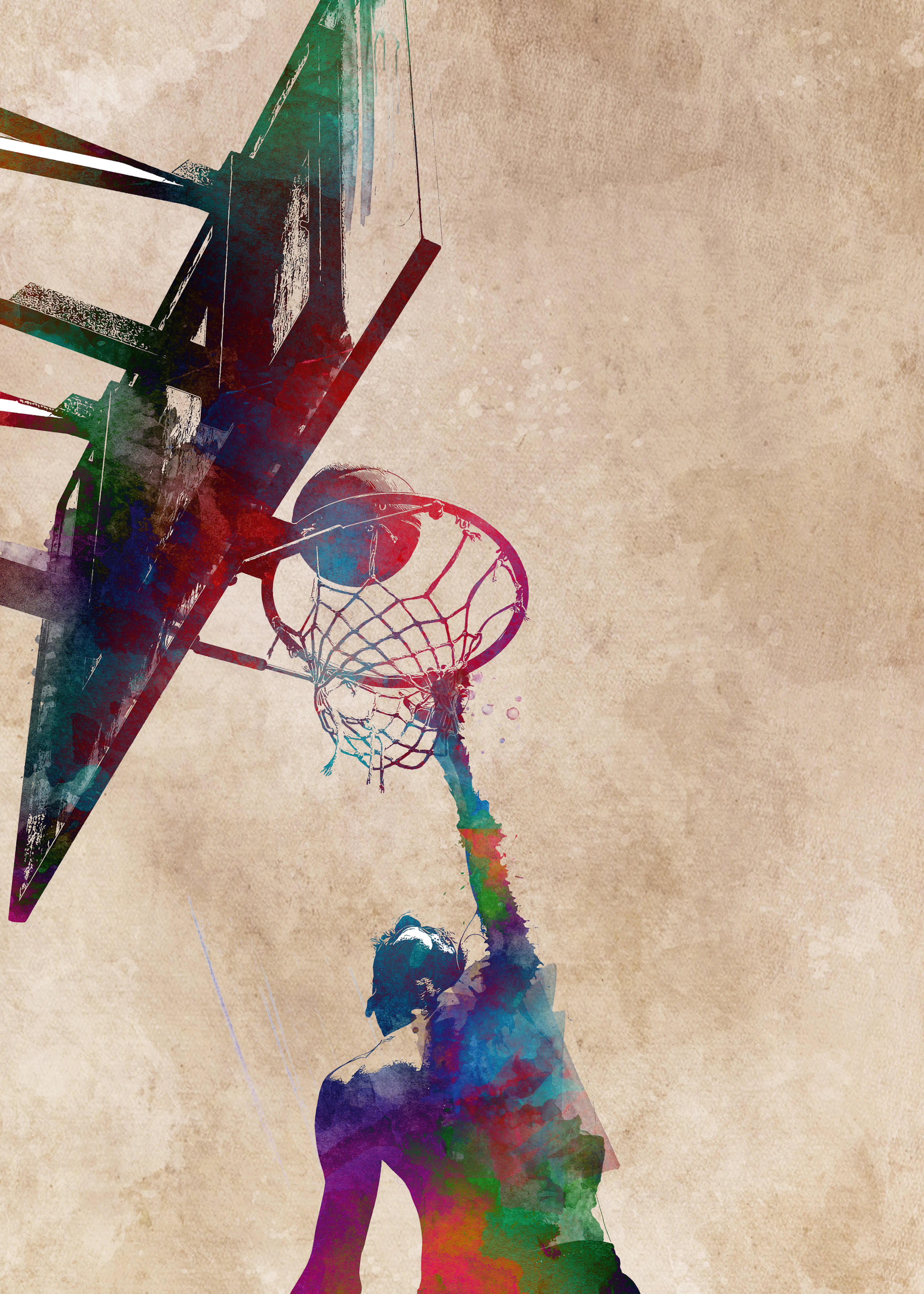 Colorido Mate de Baloncesto Póster 0