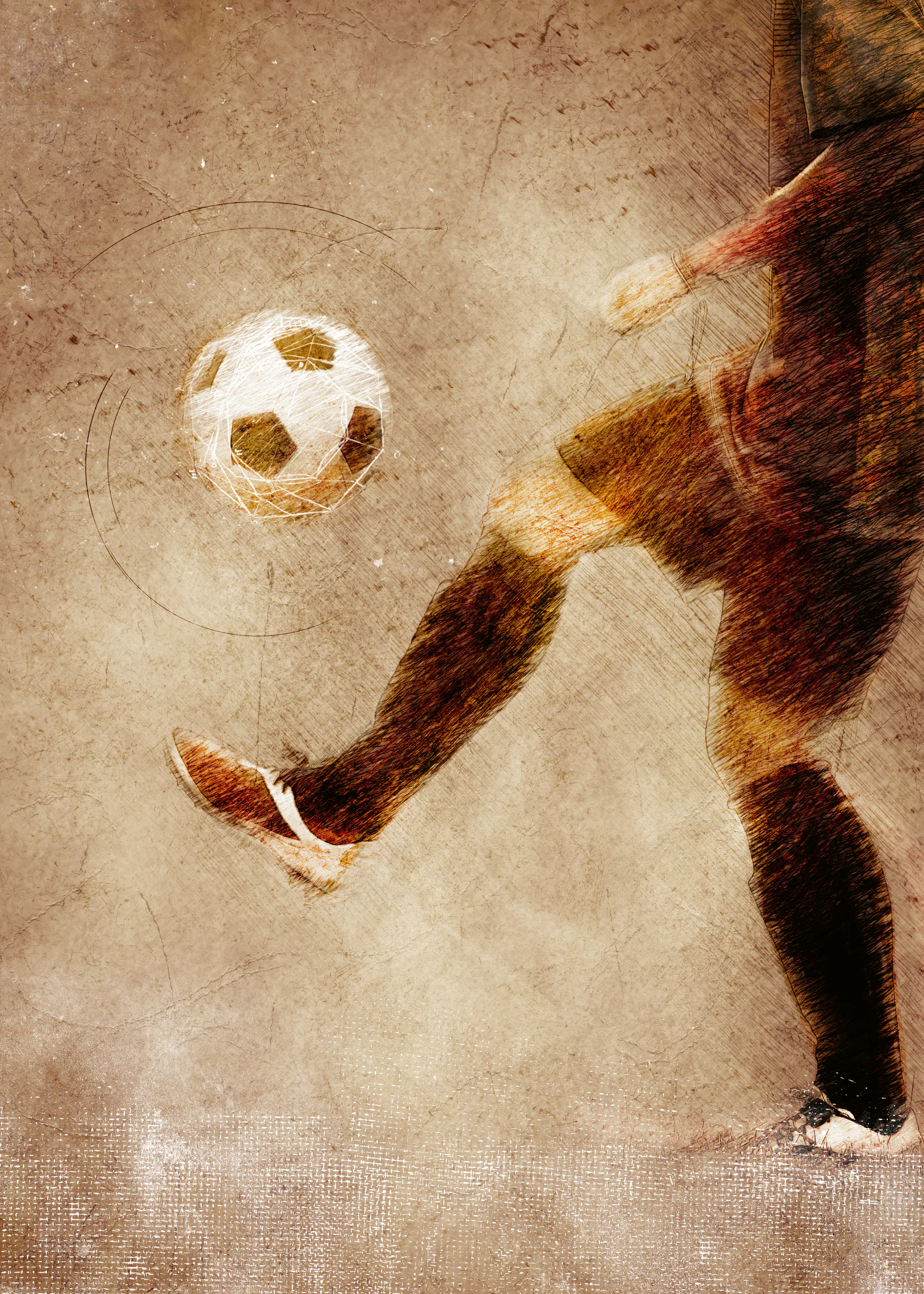 Braun Vintage Fußball Poster 0