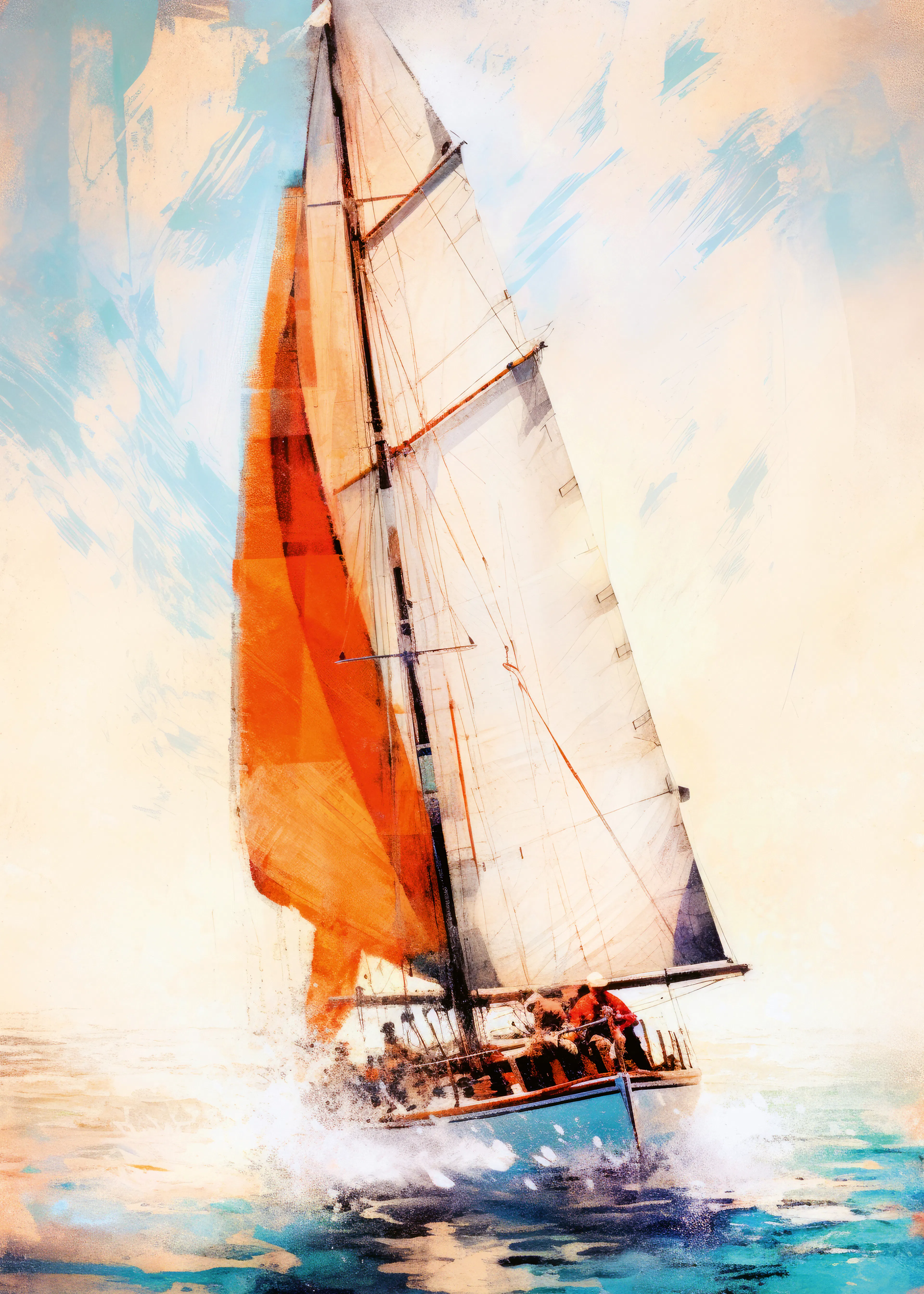 Orange Sailing Adventure Poster 0