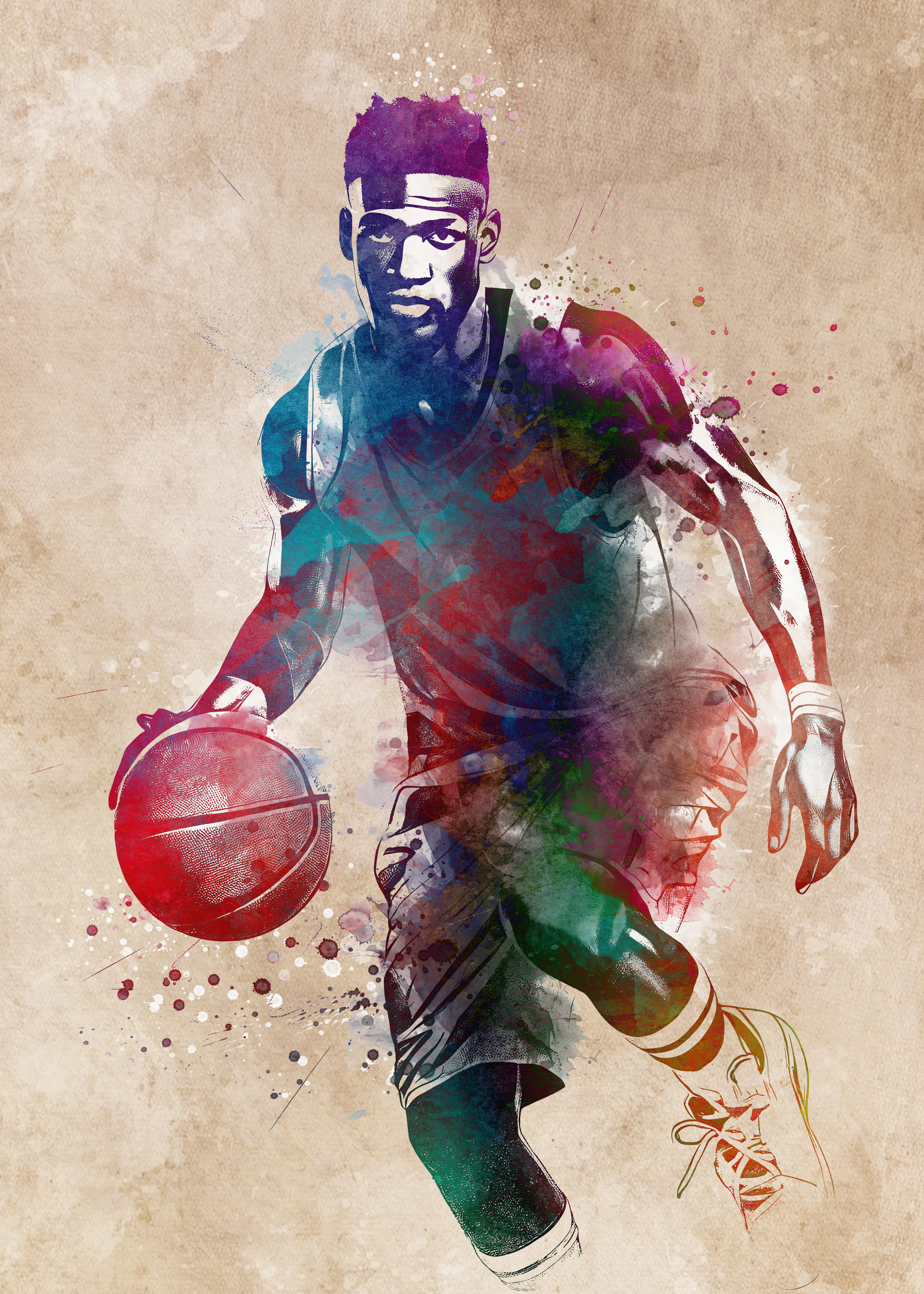 Purple Dynamic Basketball Poster 0