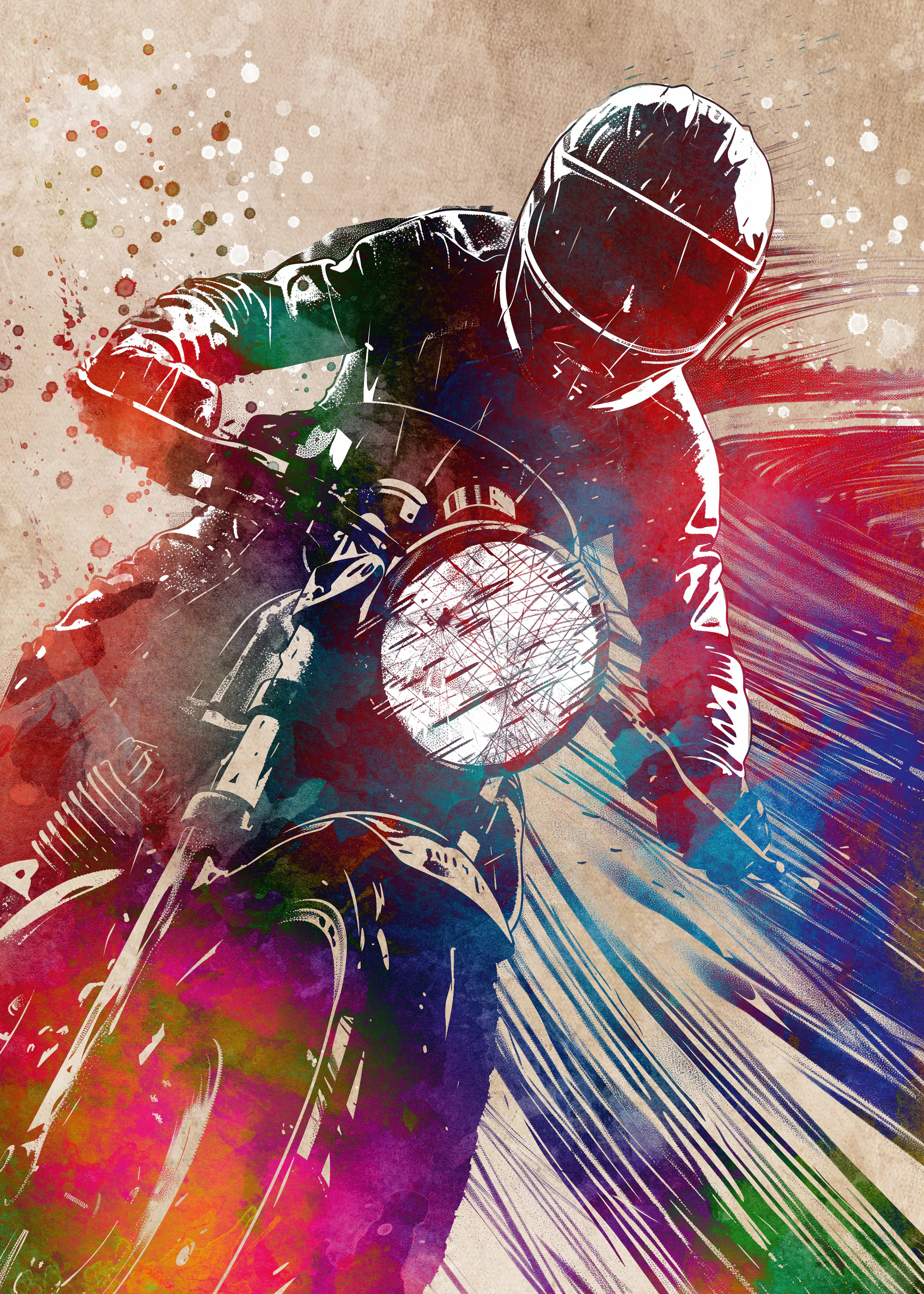 Biker Colorido Póster 0