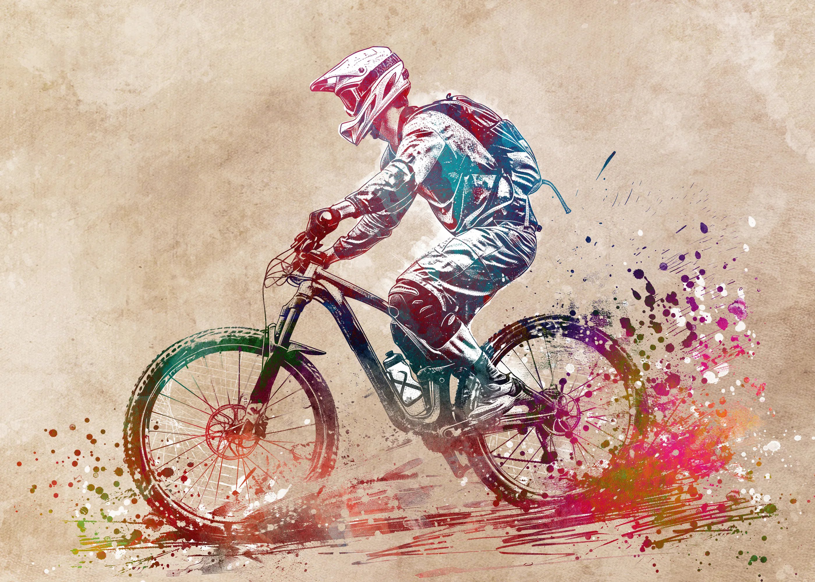 Red Color Splash Rider Poster 0