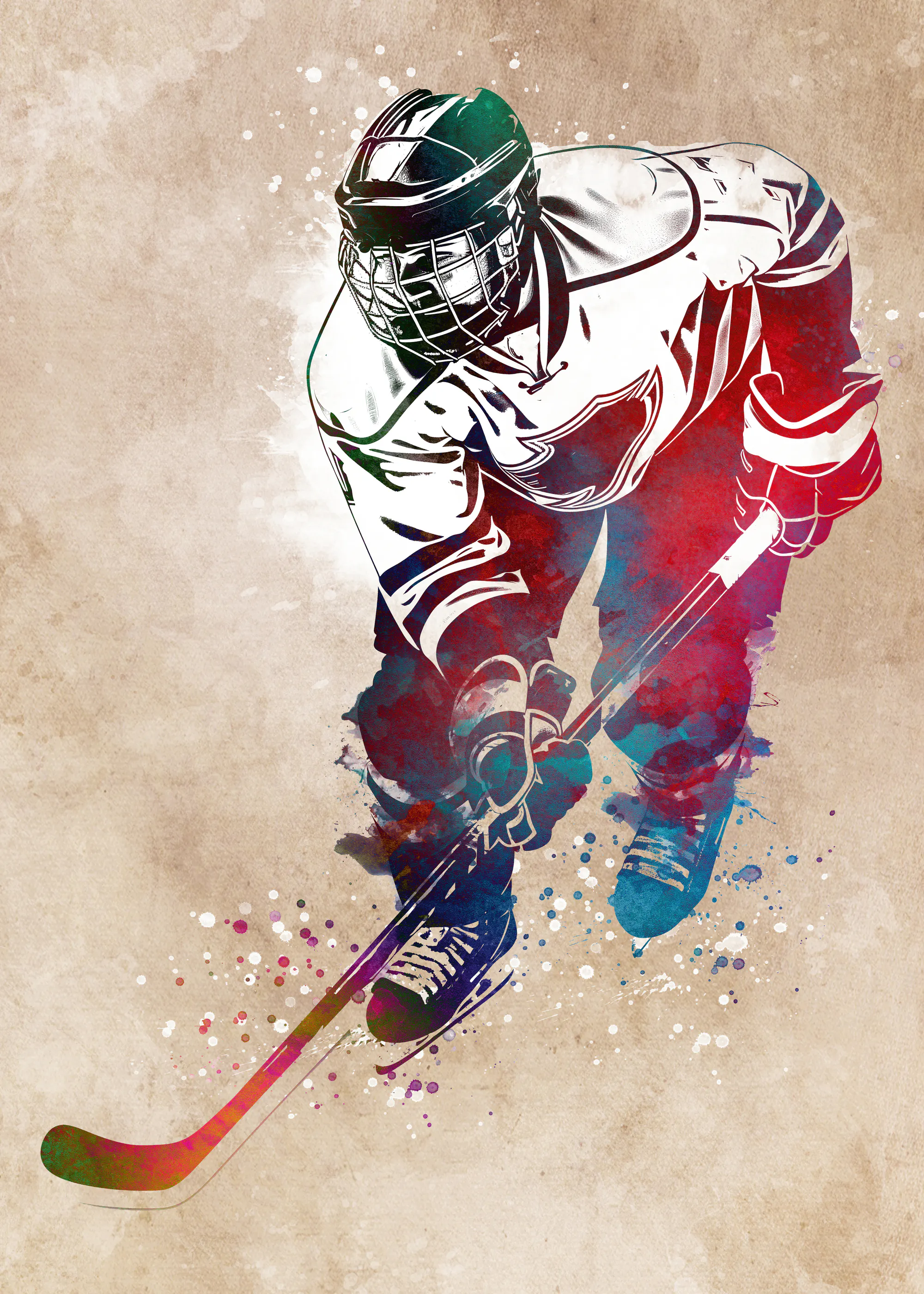 Groene Dynamische Hockey Poster 0