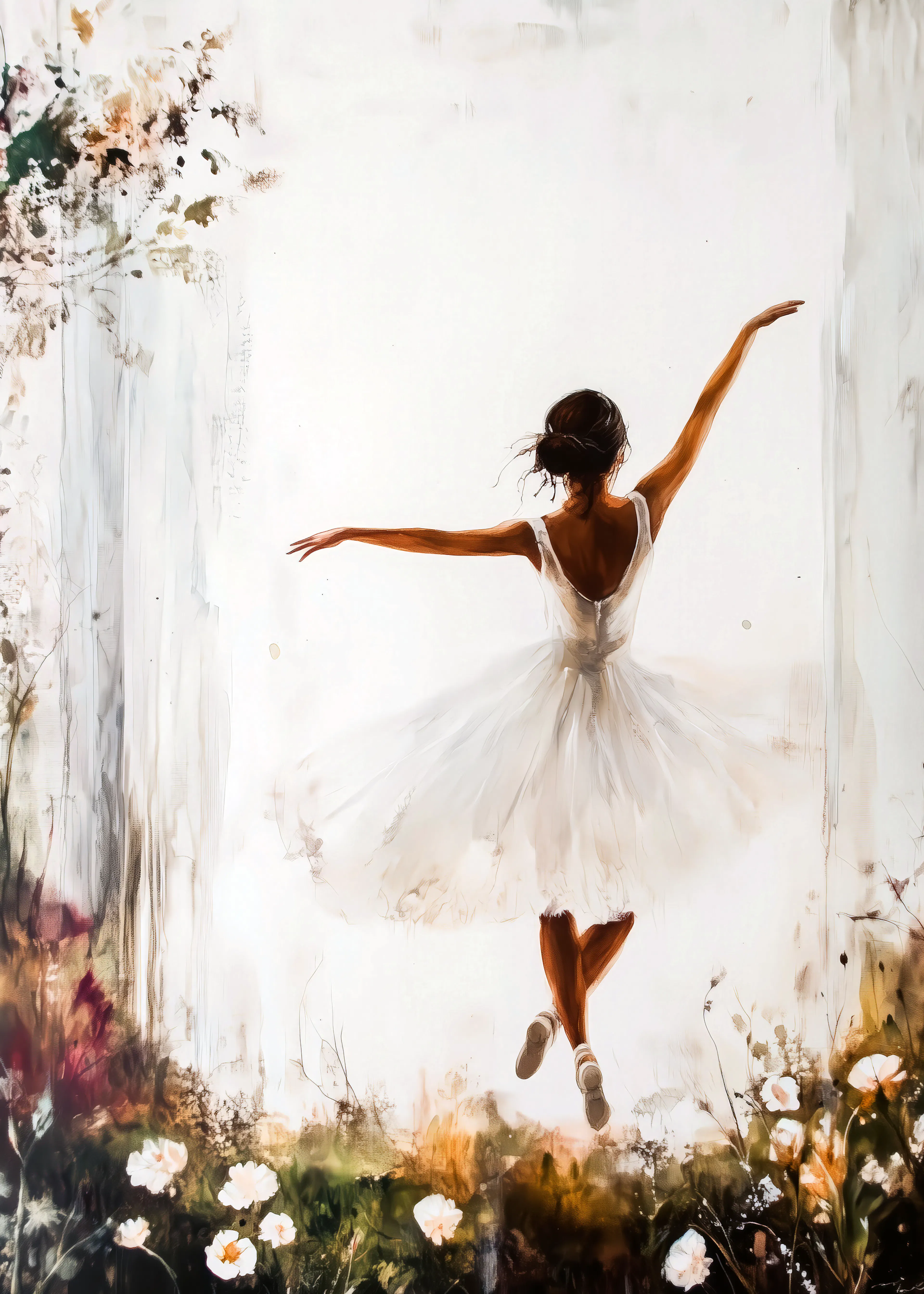 White Graceful Ballet Poster 0