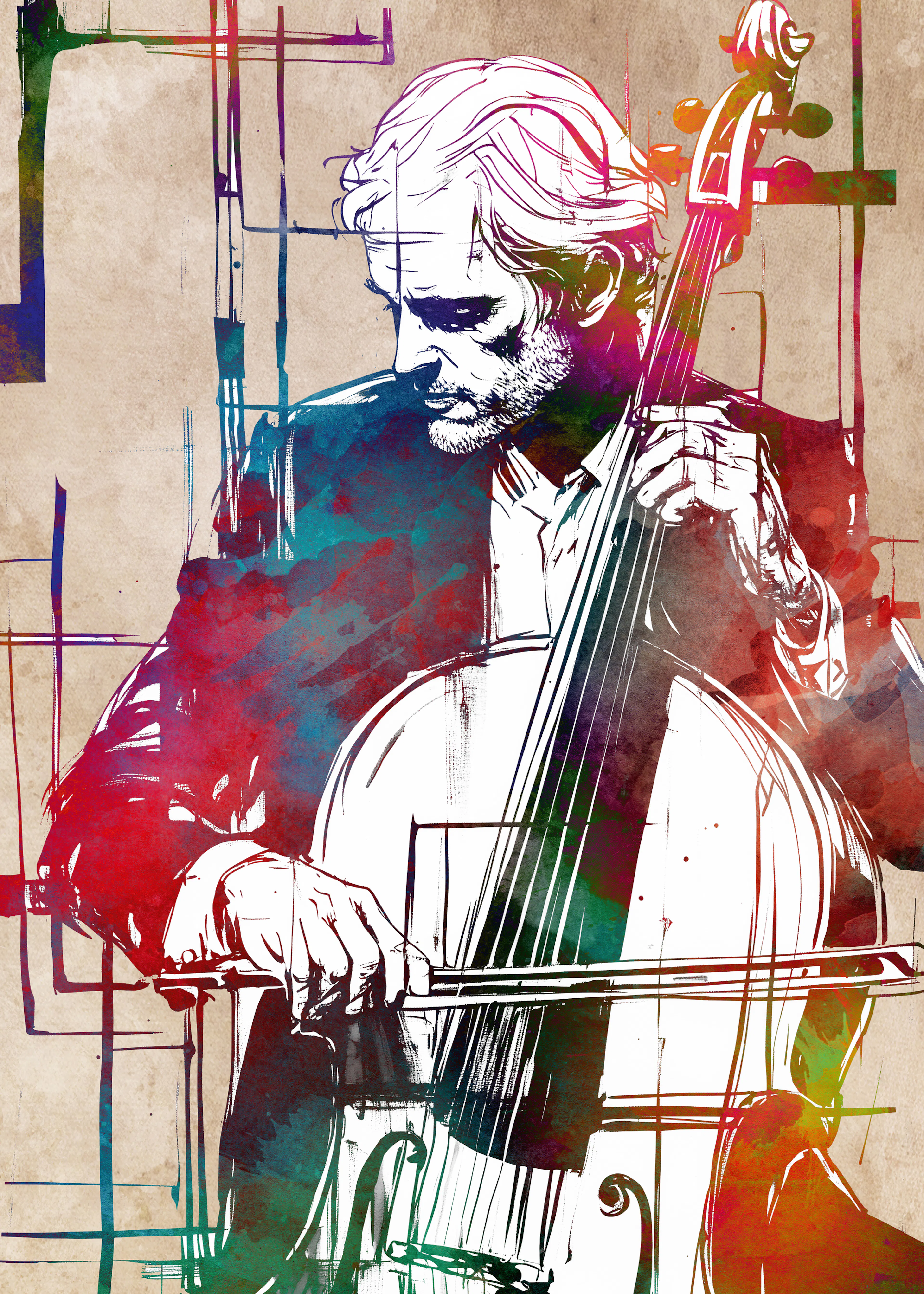 Colorful Cello Poster 0