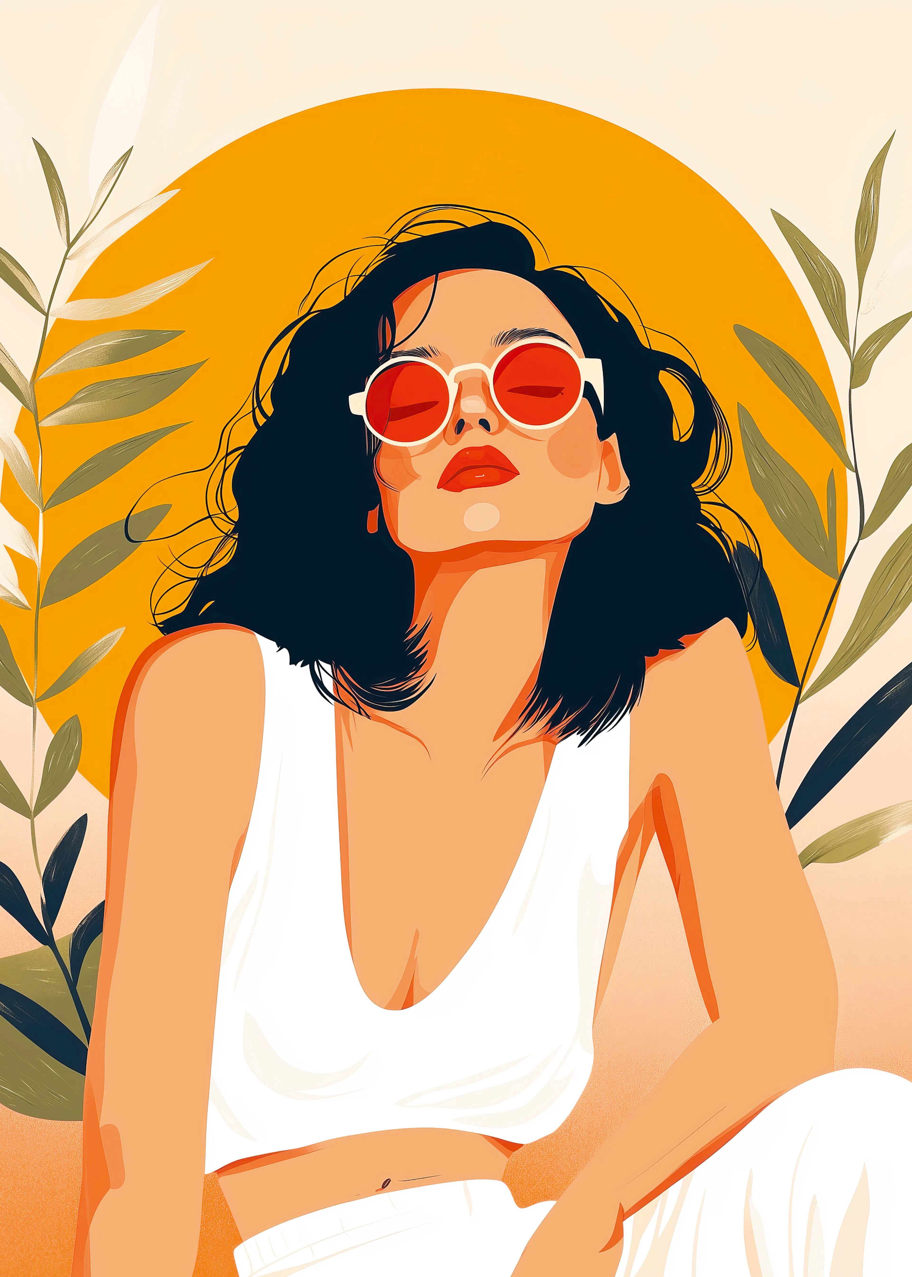 Orange Sunlit Serenity Poster 0