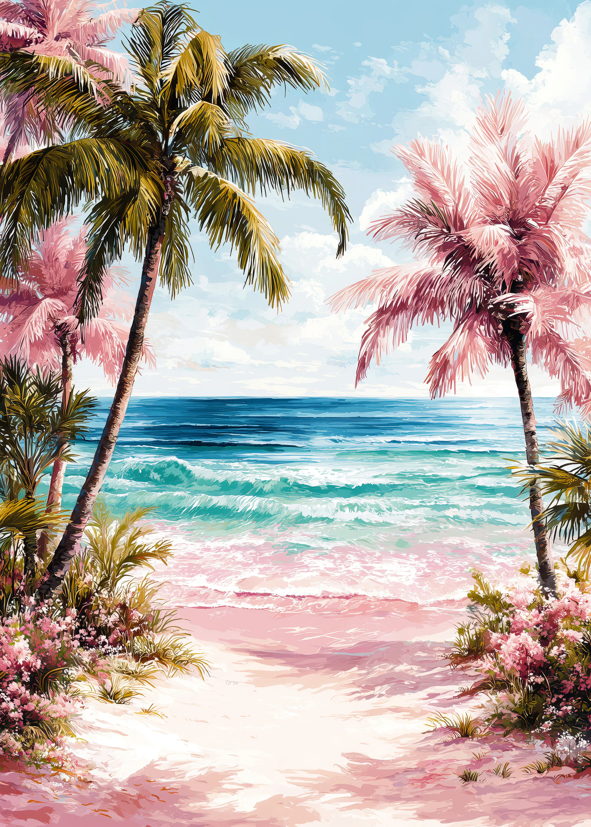 Pink Tropical Serenity Poster 0