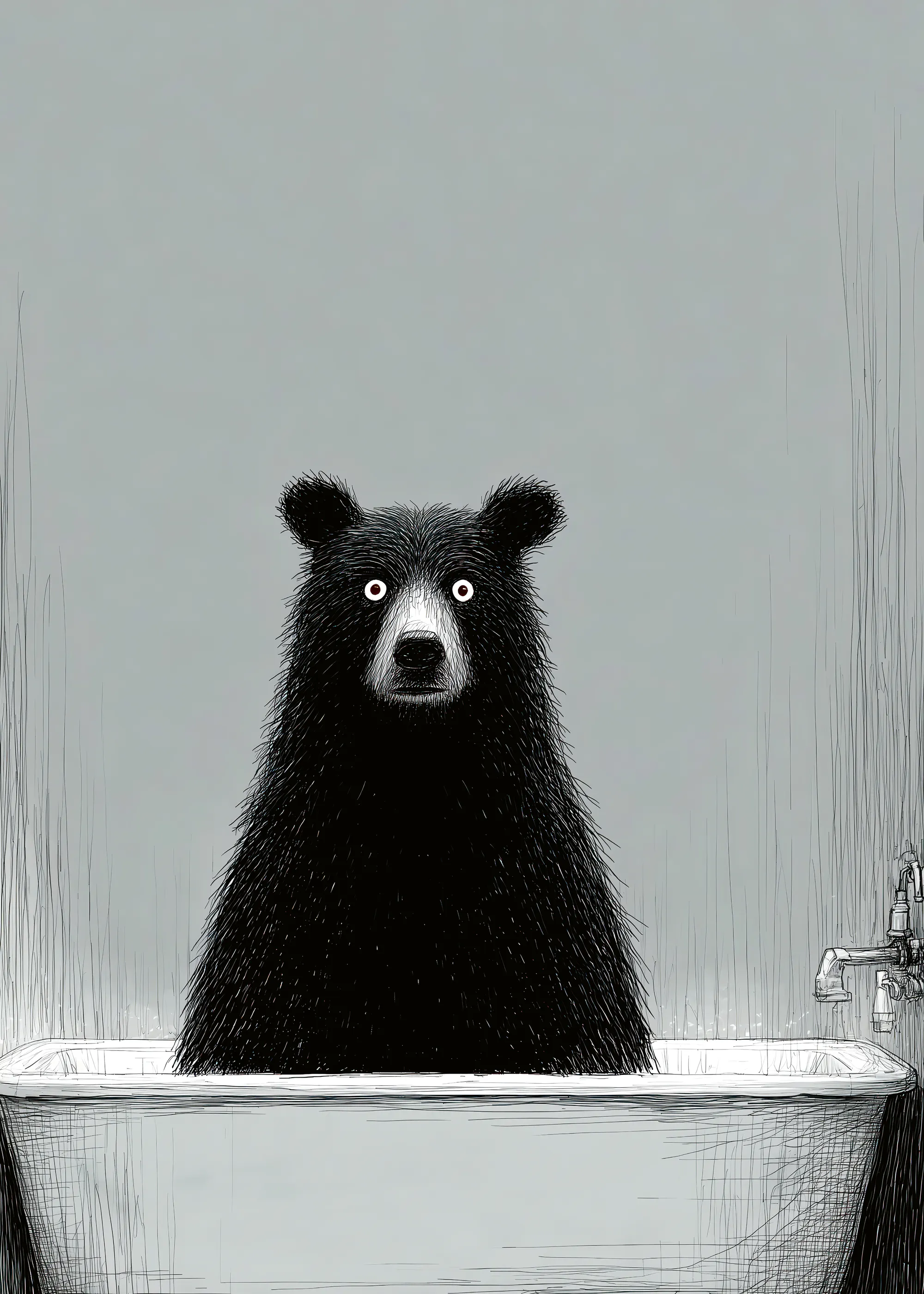 Bear In Bathtub Poster 0