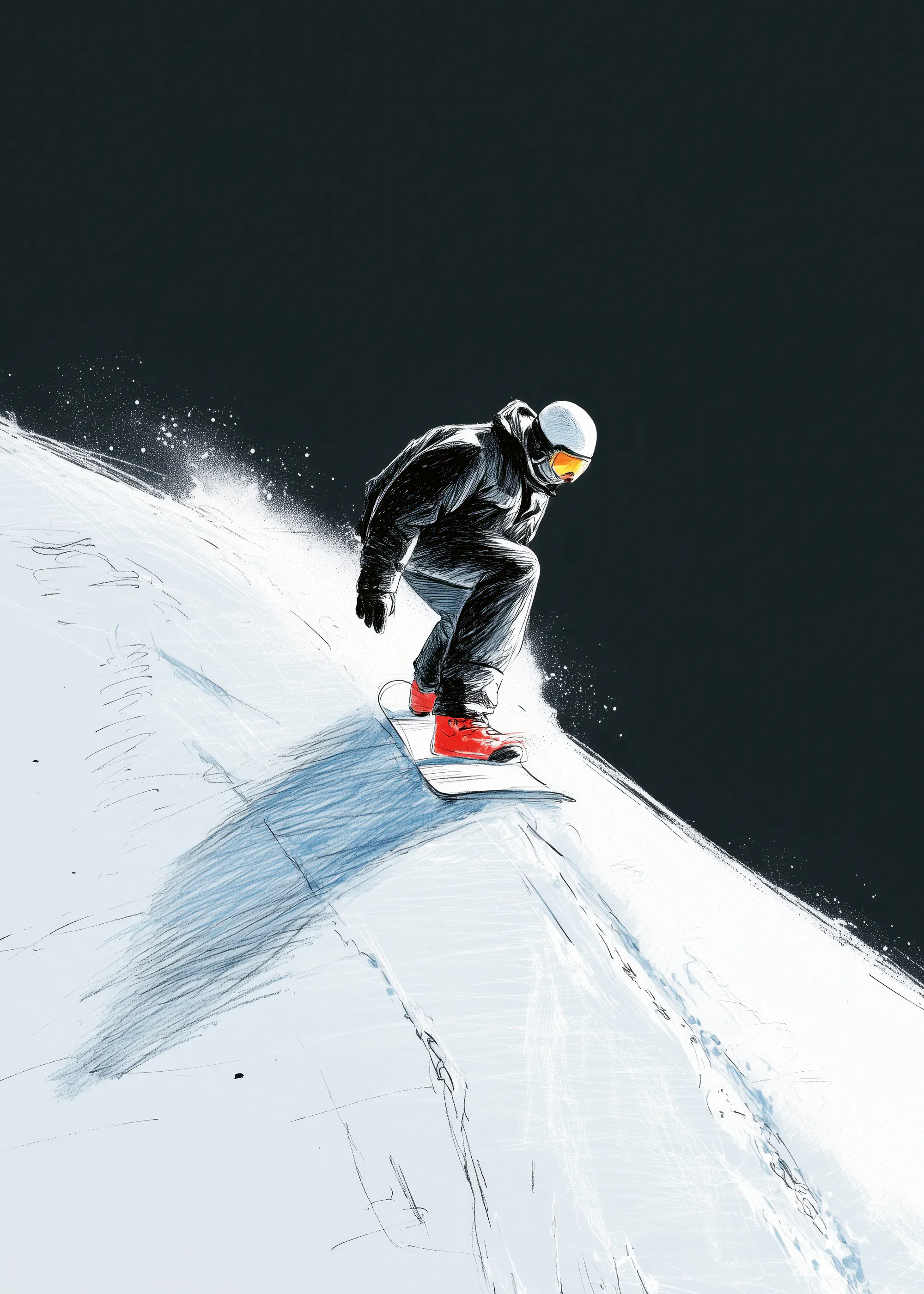 Aventura de Snowboard en Marfil Póster 0