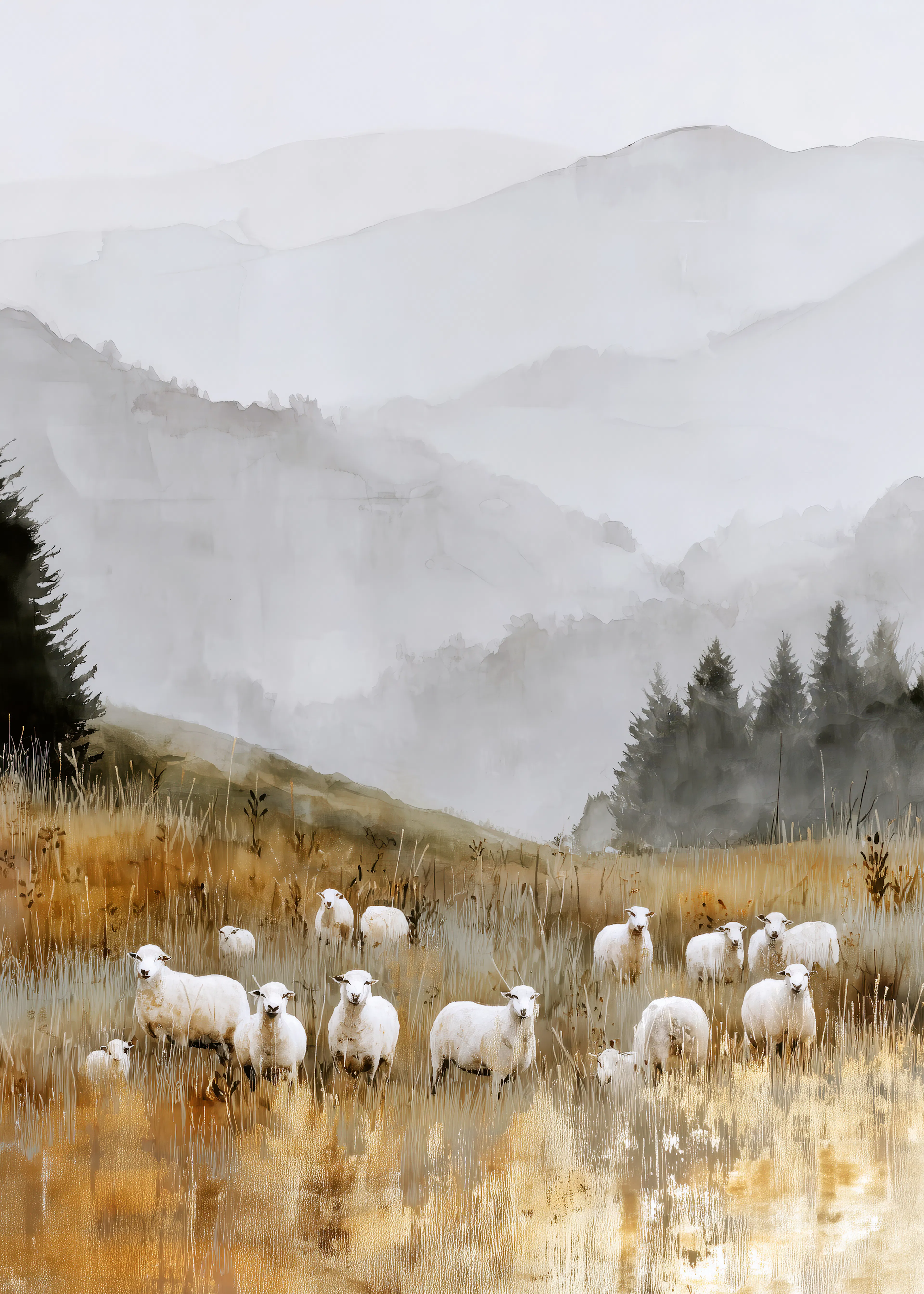 Misty Mountain Herd Poster 0