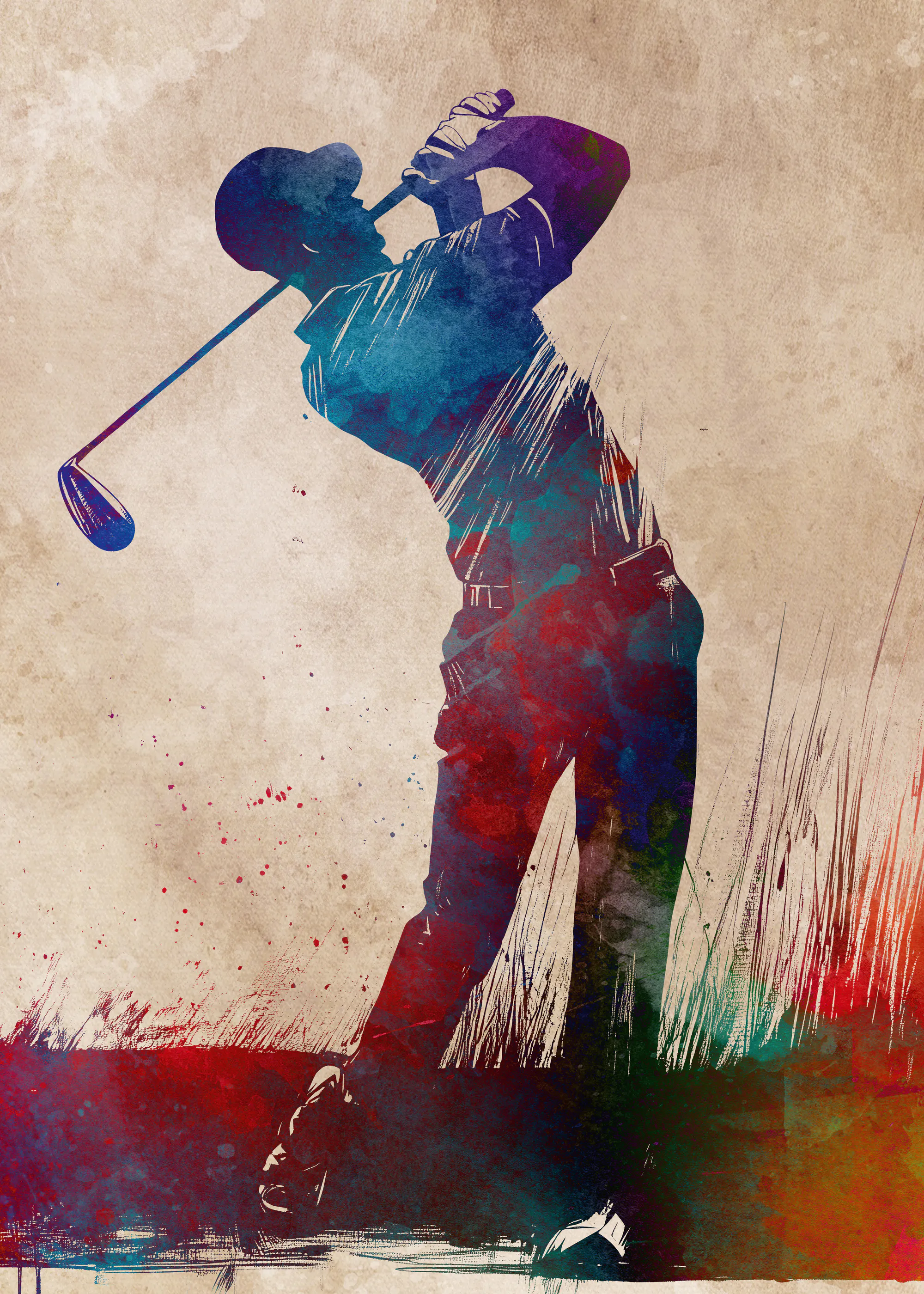 Golf Swing Colorato Poster 0