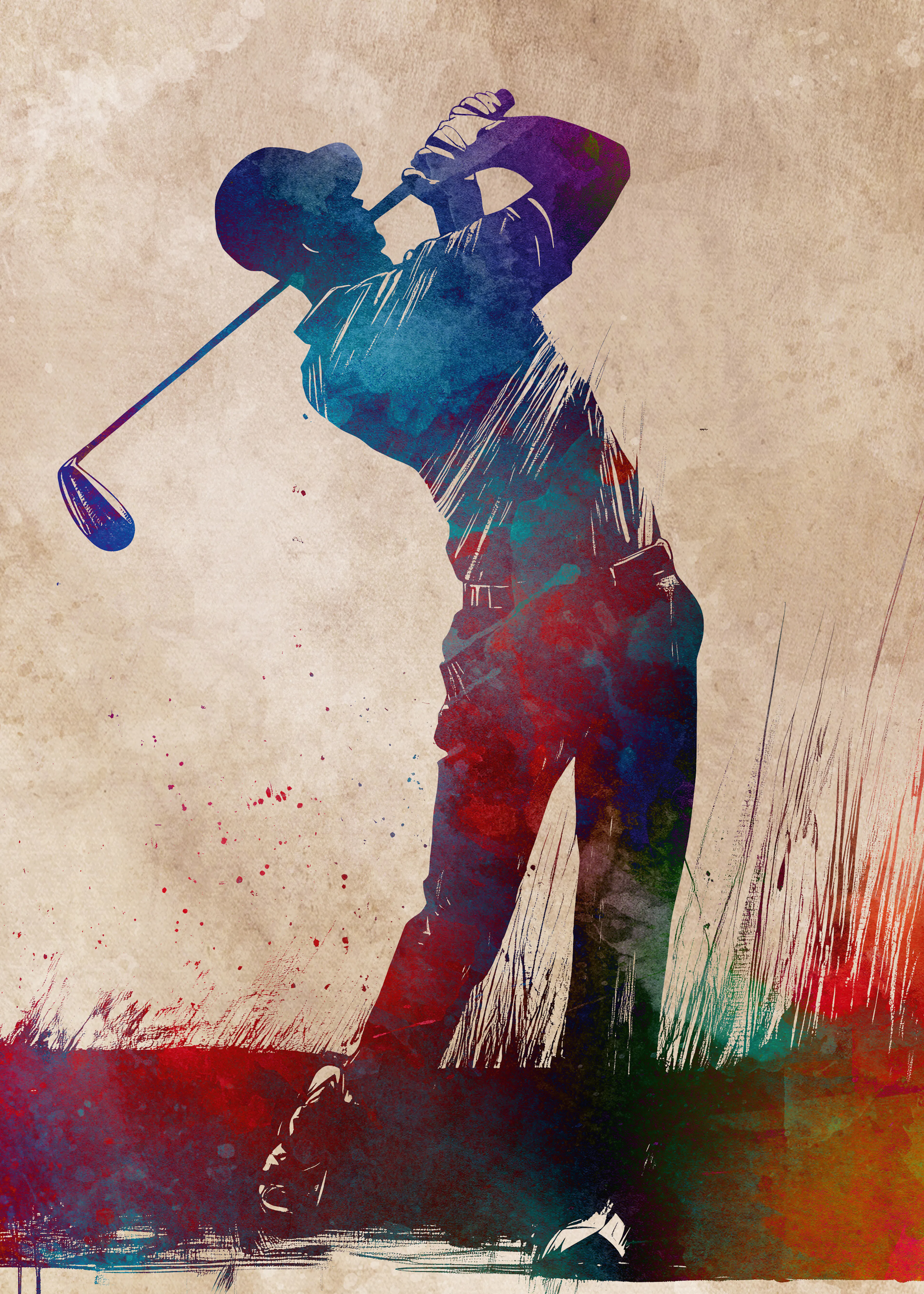 Colorful Golf Swing Poster 0