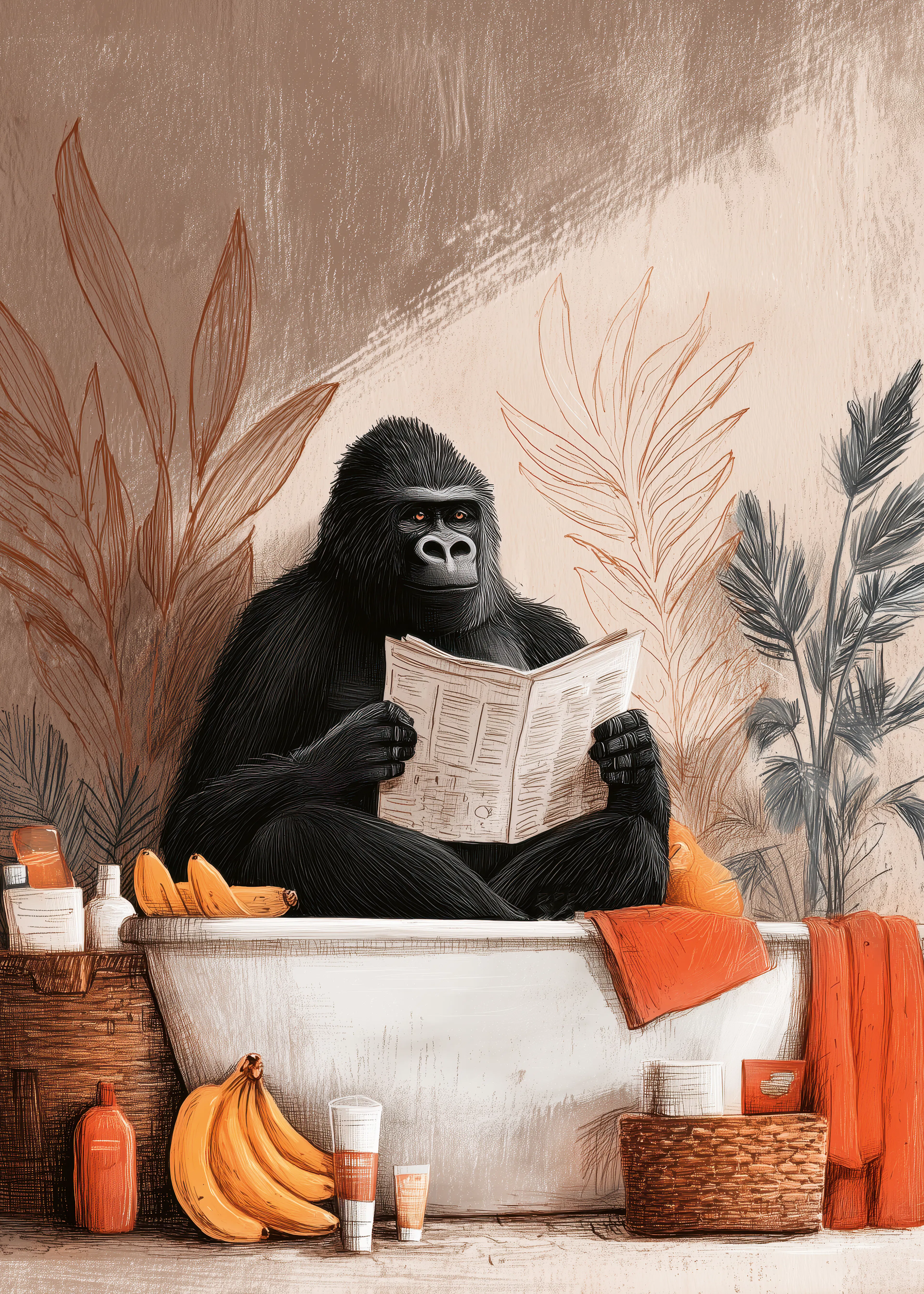 Cozy Gorilla Poster 0